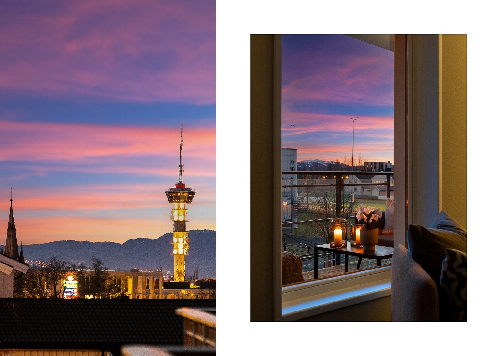 Fra balkongen nyter man flott utsikt over nærområdet og vestover i retning Gråkallen. Galleribilde