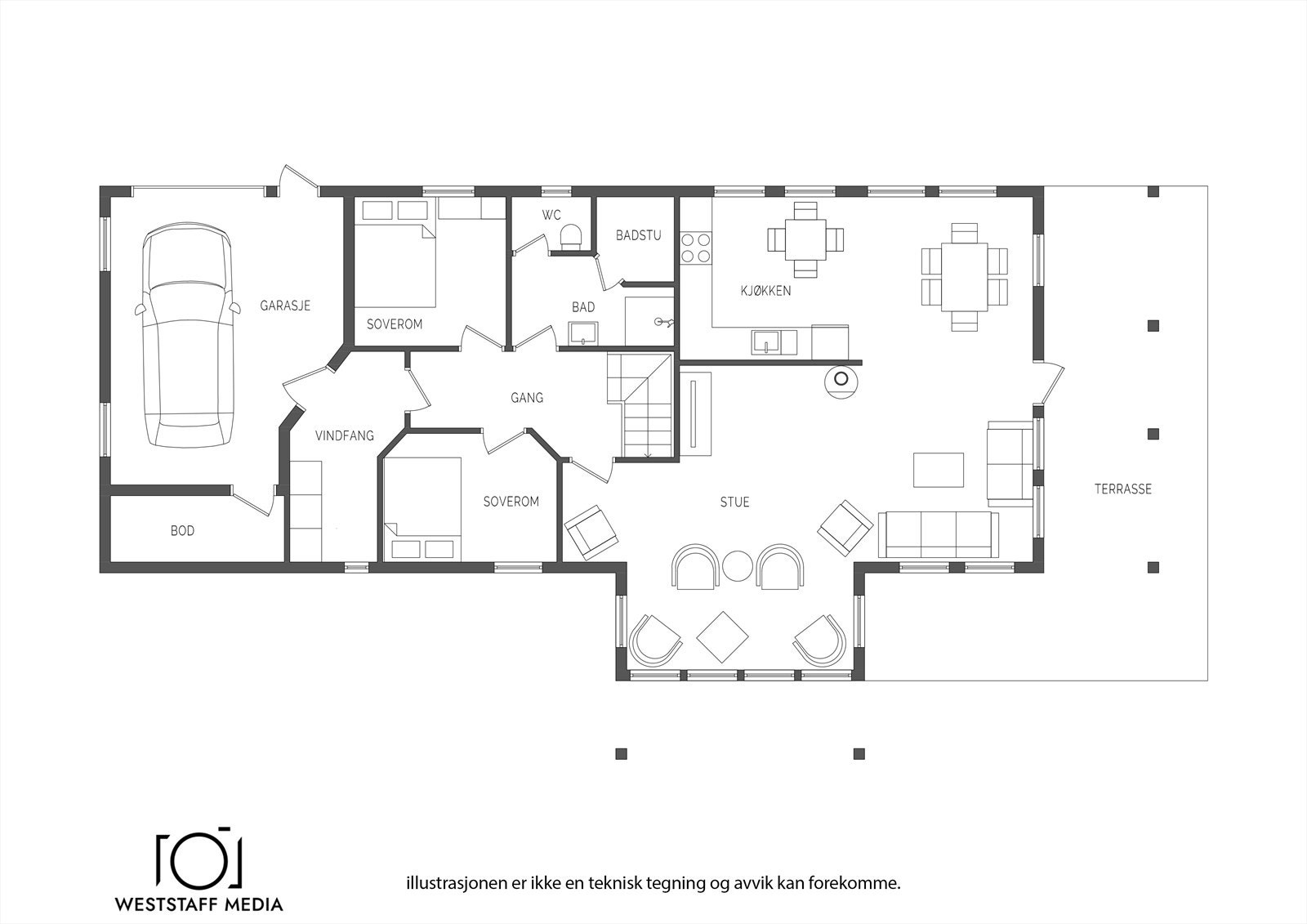 Plantegning hovedetasje Galleribilde