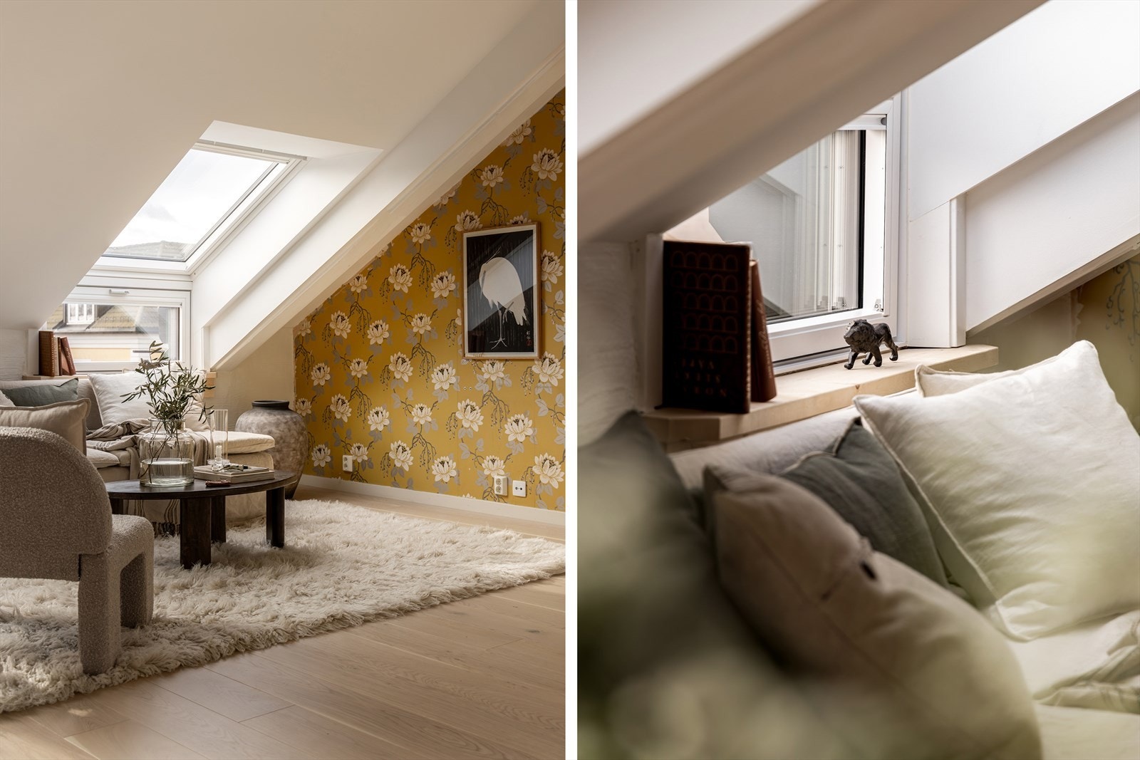 Mulighet for å etablere et andre soverom - Naboleiligheten har etablert soverom i denne delen av stuen. Galleribilde