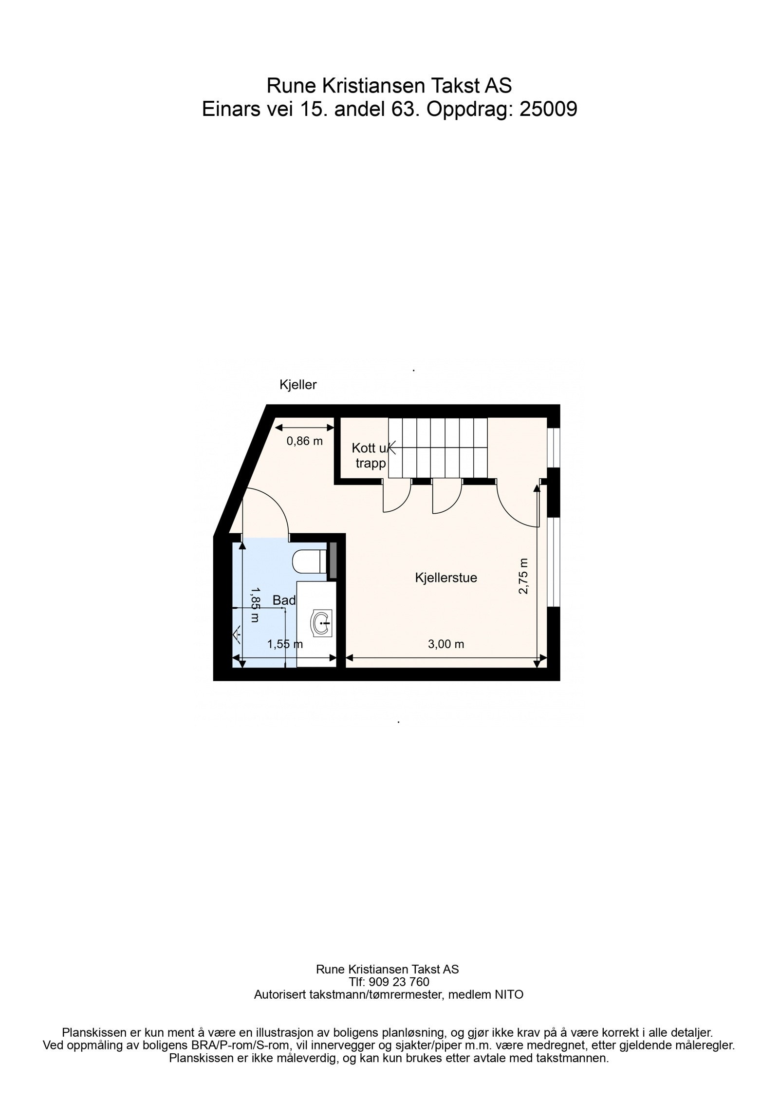 Plantegning underetasje - Boligen er utvidet ned i kjellerareal. Det foreligger ferdigattest for tiltaket, datert 2017. Galleribilde