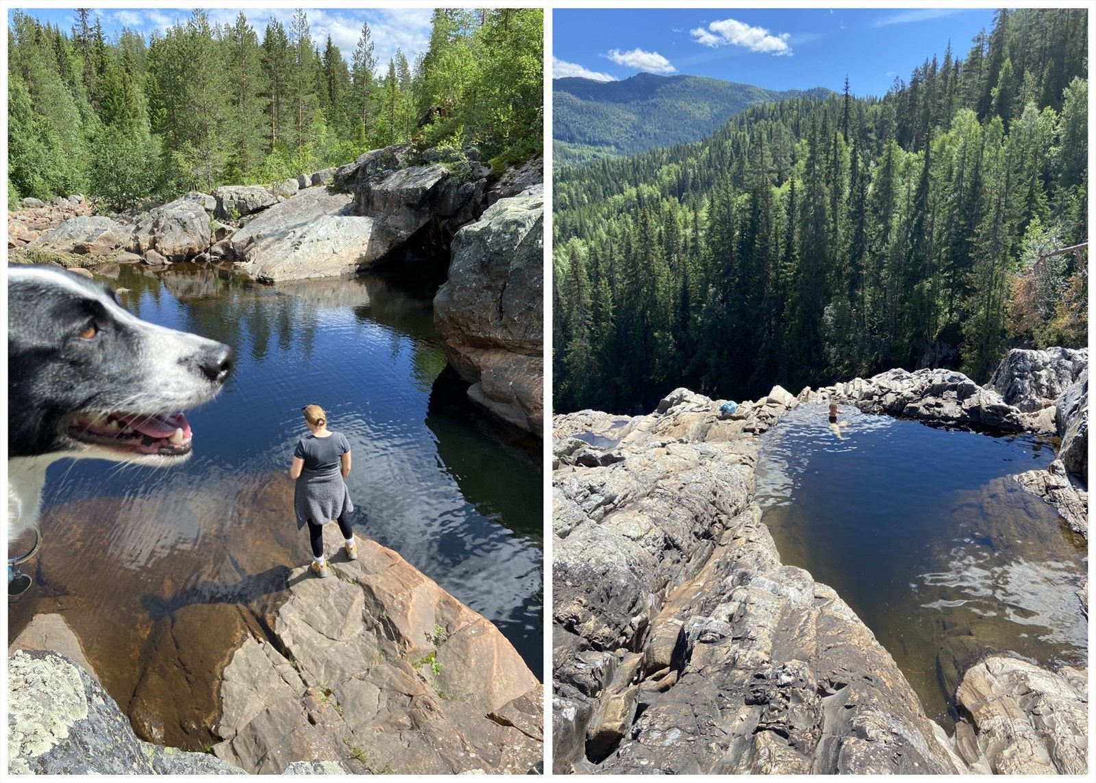 Om sommeren er det både bade- og fiskemuligheter i elva rett på nedsiden. Galleribilde
