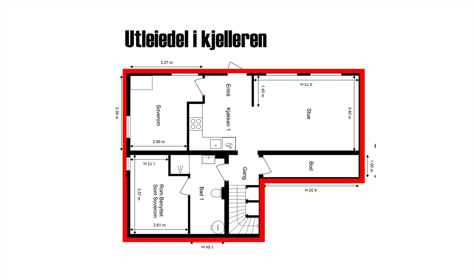 Plantegning kjeller. Galleribilde