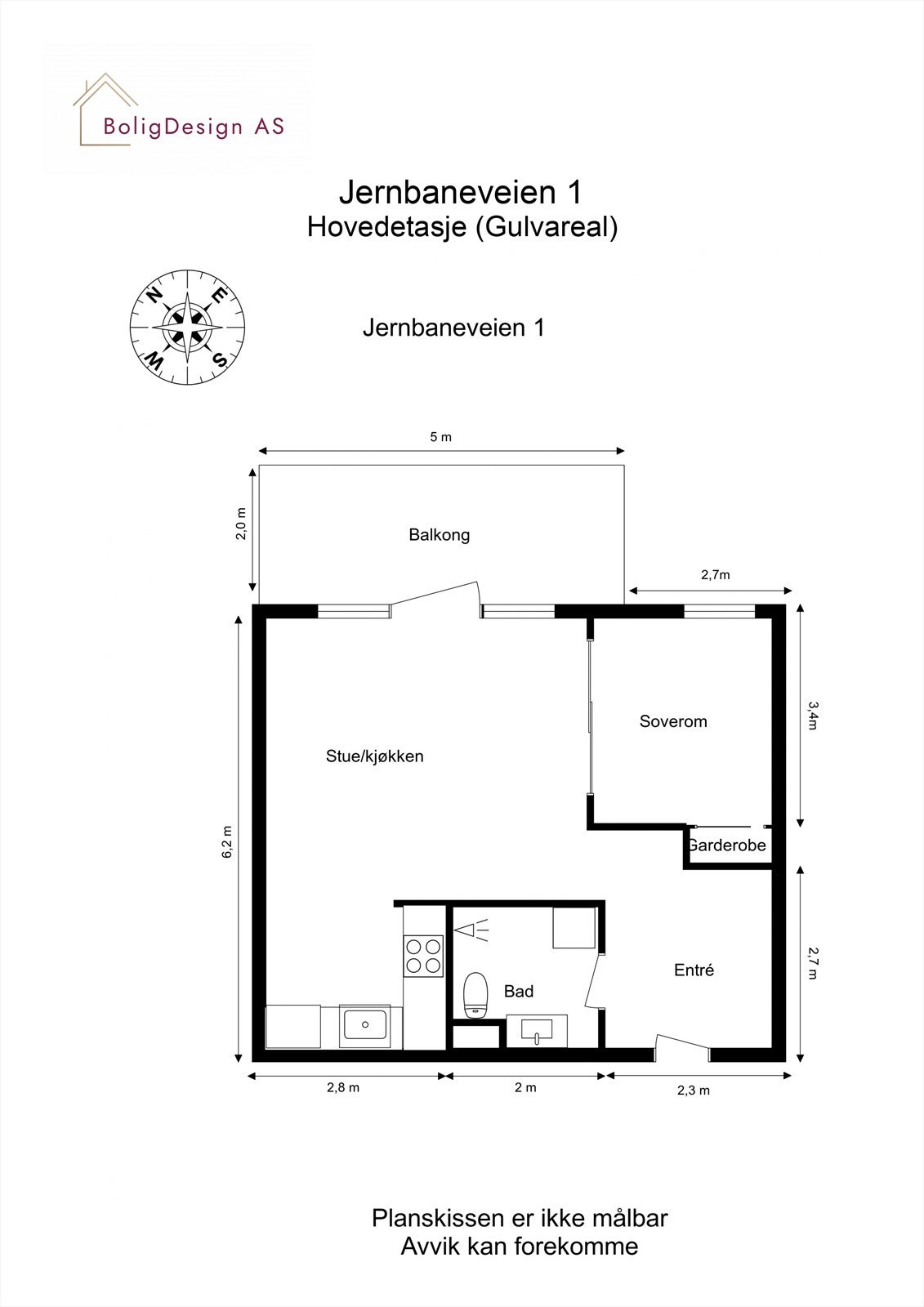 Plantegning Jernbaneveien 1 Galleribilde