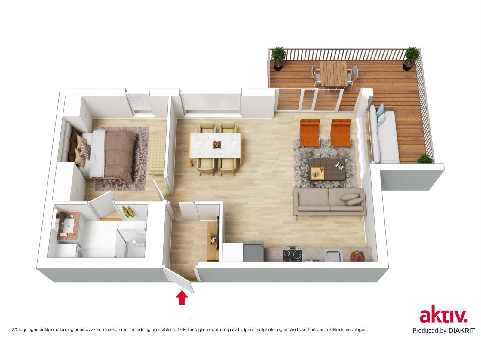 3D plantegning Galleribilde