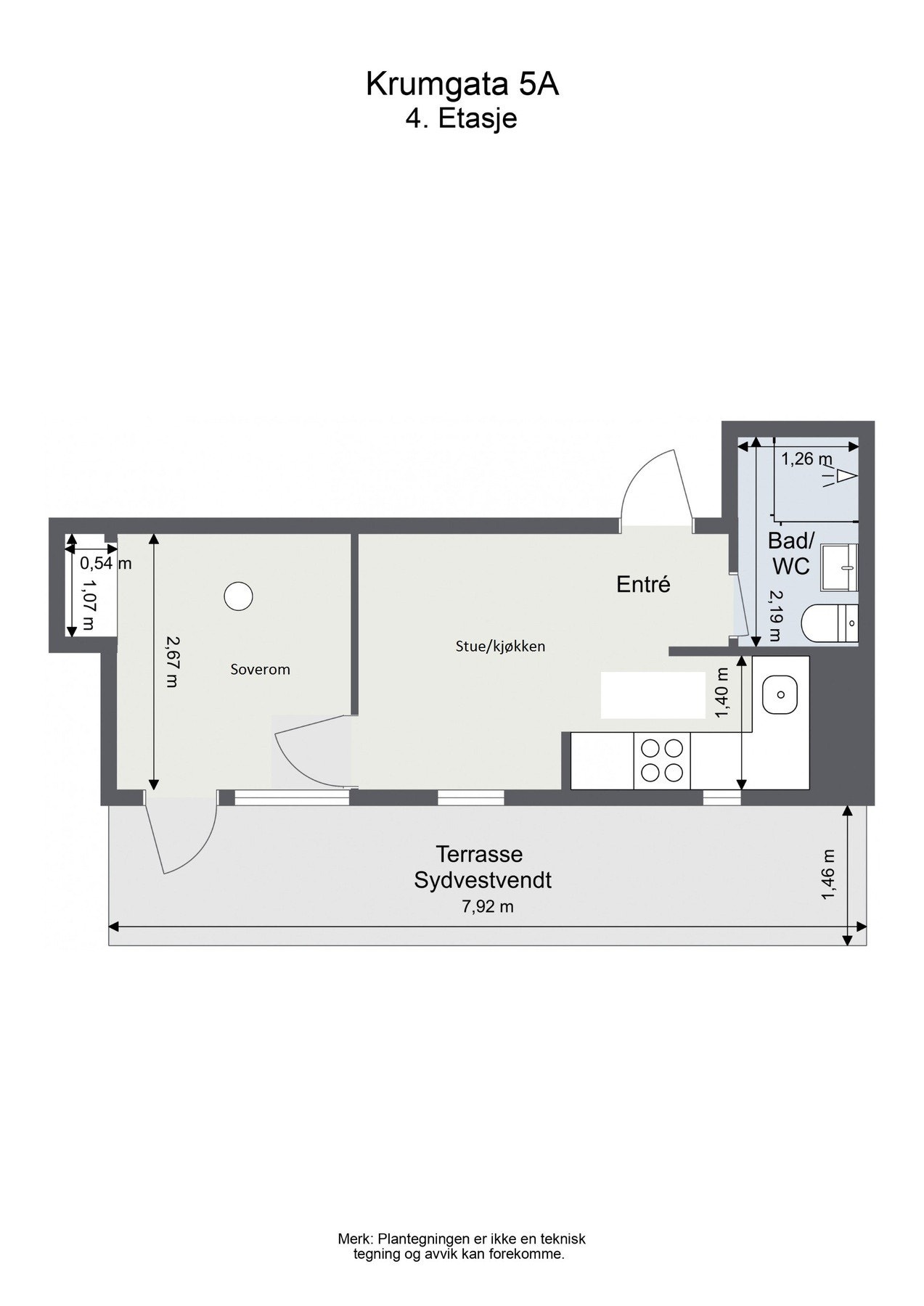 Alternativ planskisse med soverom. Galleribilde