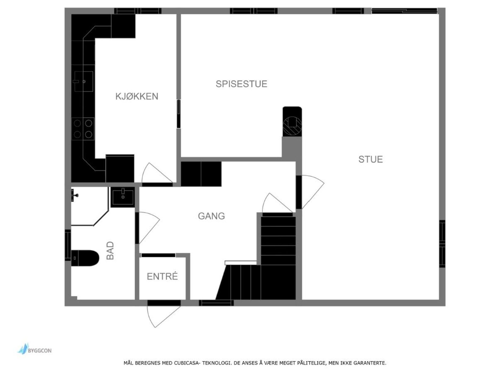 Plantegning 1. etasje Galleribilde