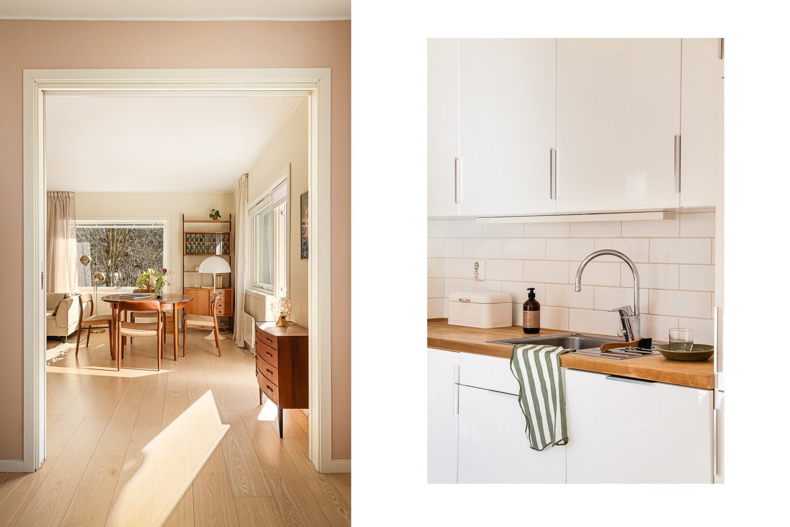 På kjøkkenet kan en kokkelere mens en opprettholder dialogen med middagsgjester. Galleribilde