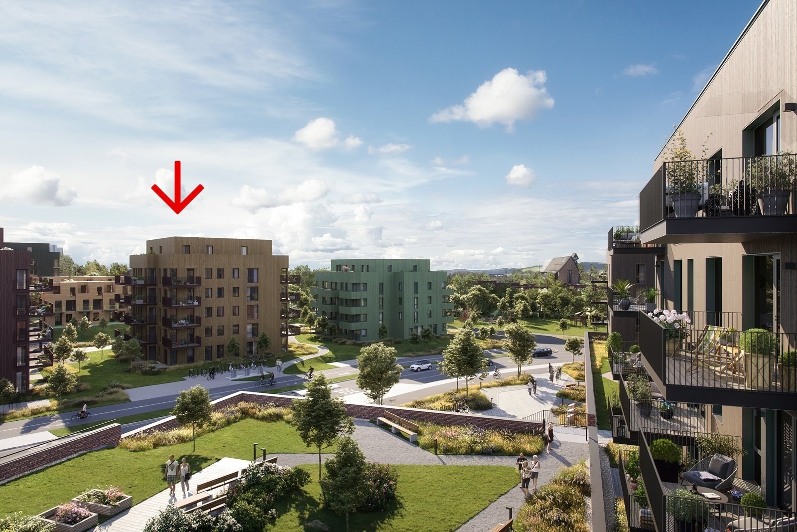 Unik toppleilighet med en stor privat takterrasse. Leiligheten får særdeles gode sol- og utsiktsforhold. Galleribilde