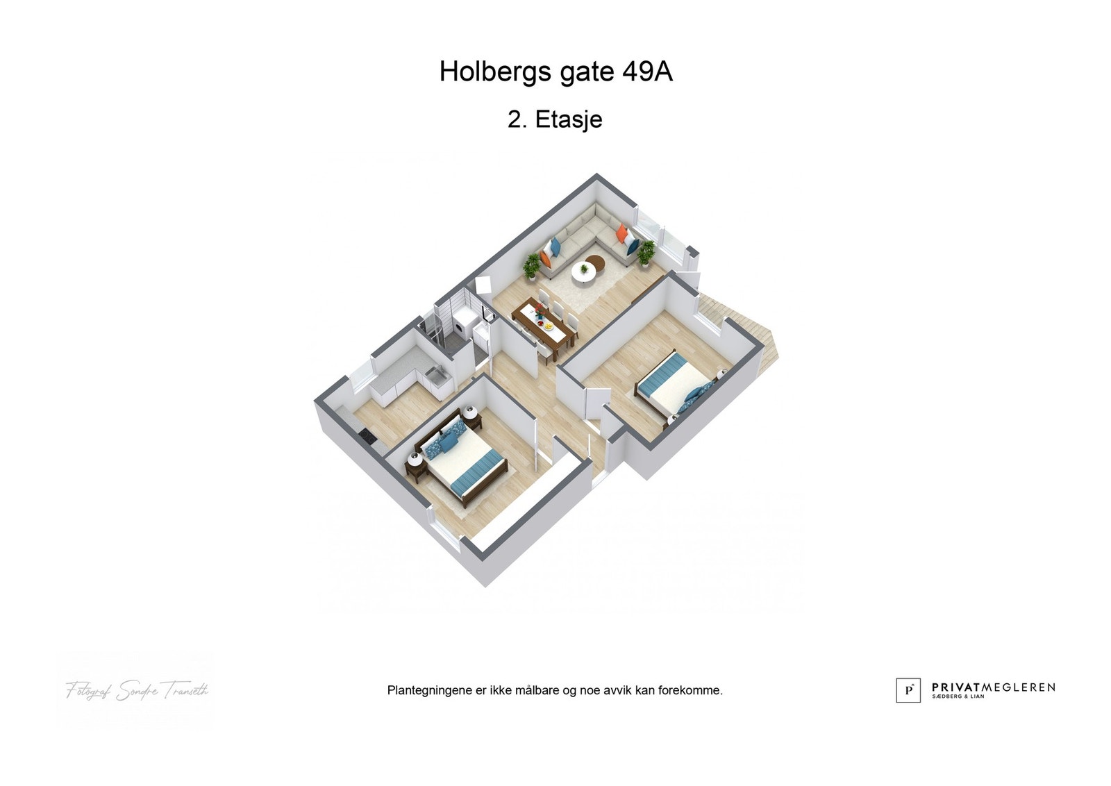 - 3D plantegning (ikke målbart) - Galleribilde