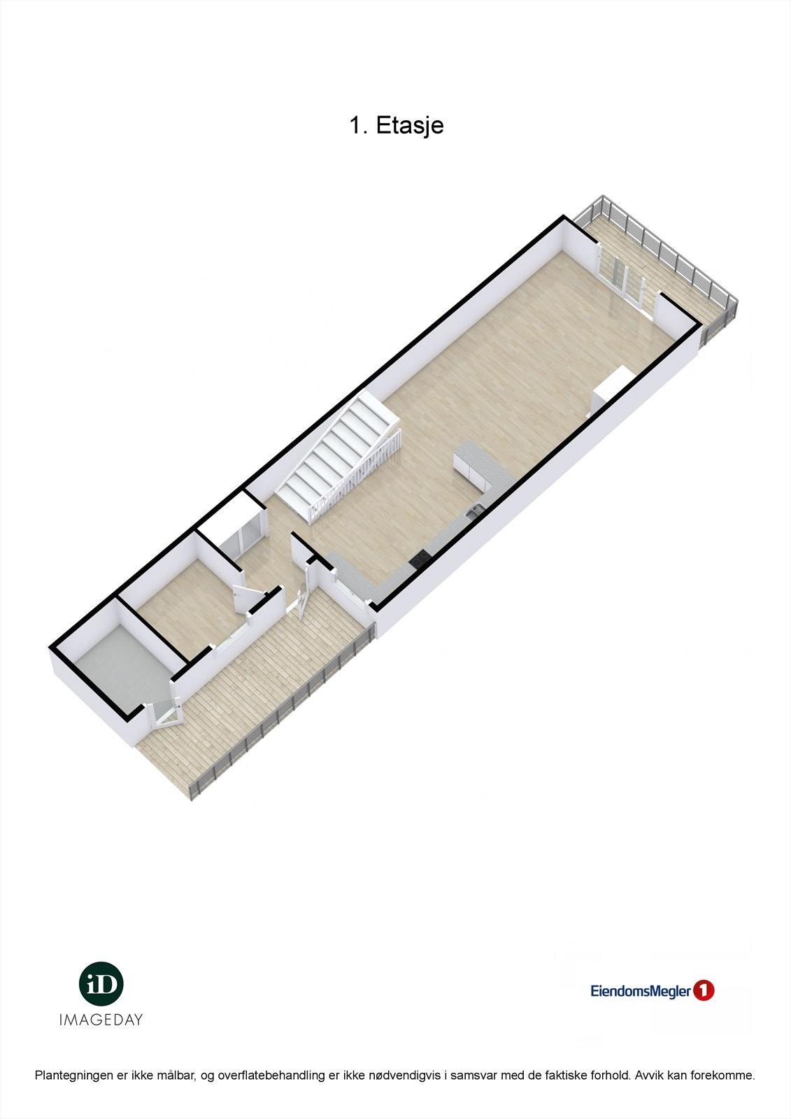 3D plantegning av 1. Etasje. Galleribilde