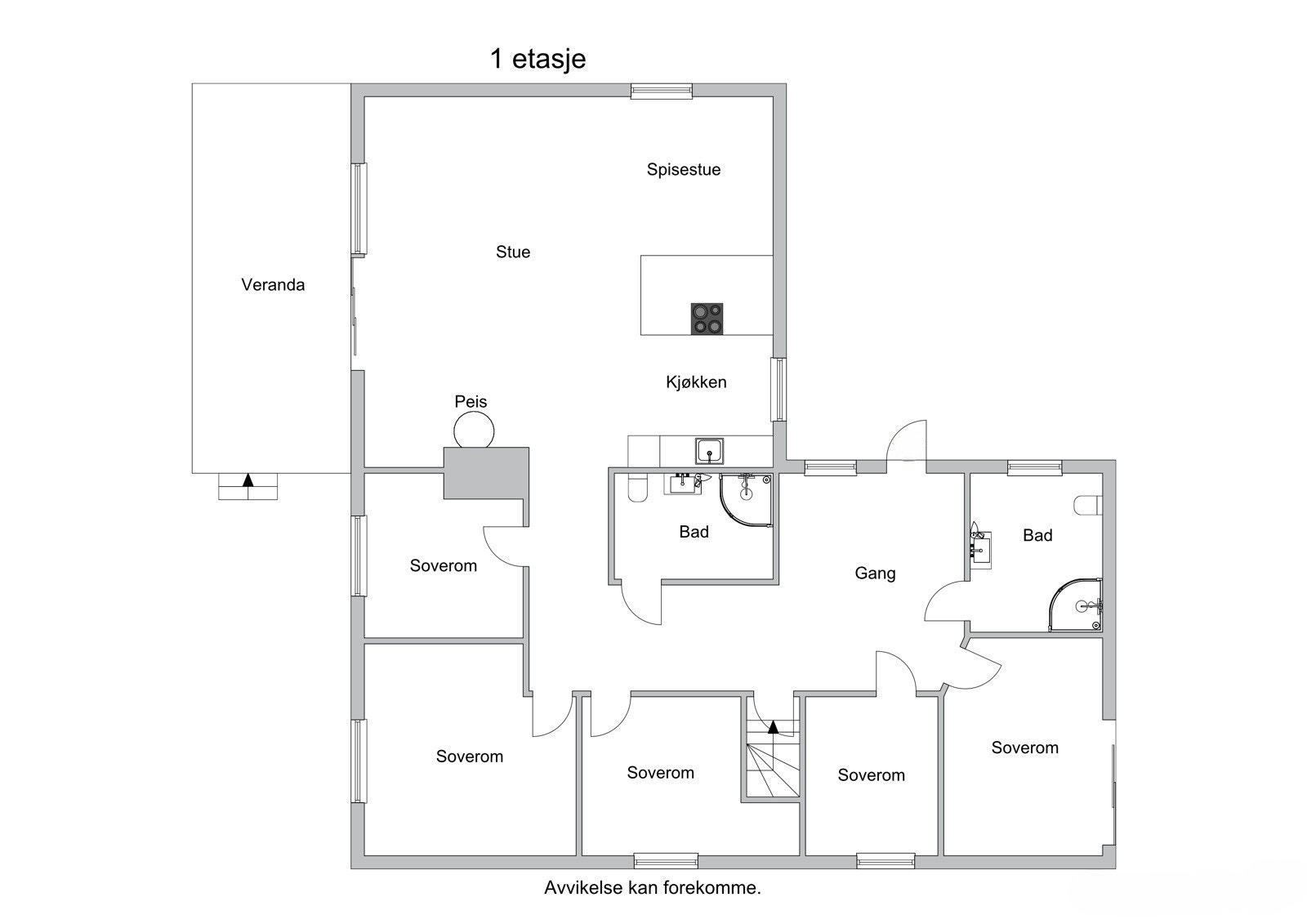 Plantegning 1. etasje. Galleribilde