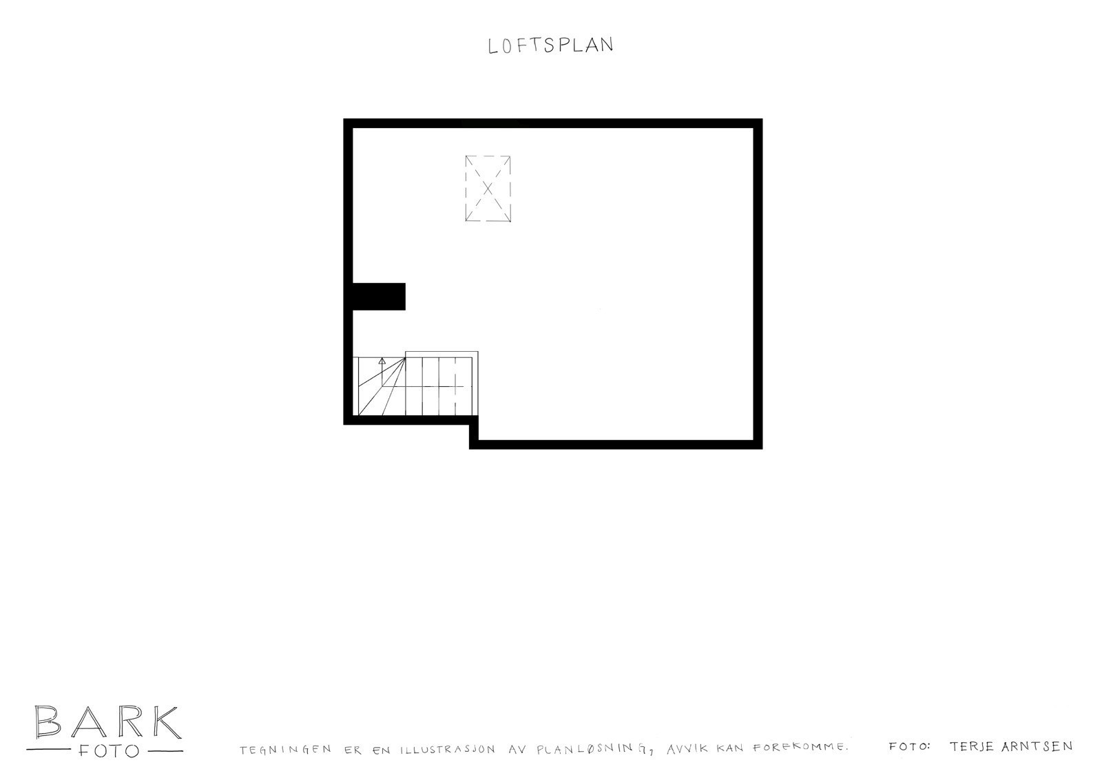 Planskisse - loftsetasje (det tas forbehold om feil/avvik). Galleribilde
