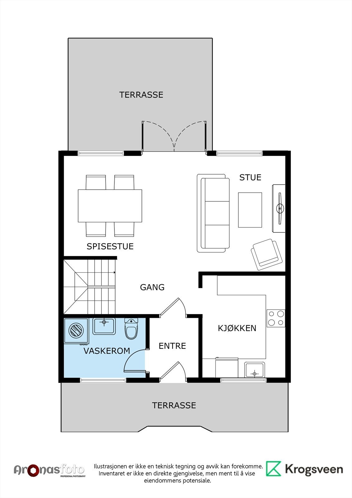 Plantegning 1. etasje Galleribilde
