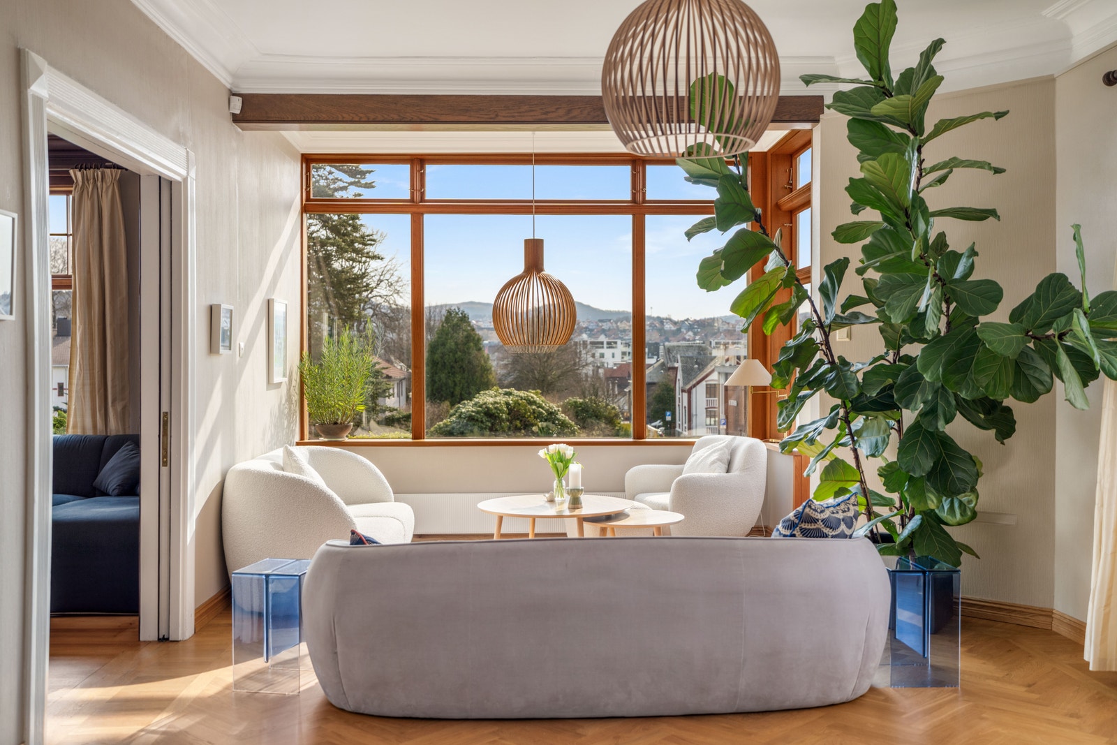 Stue med utsikt Galleribilde