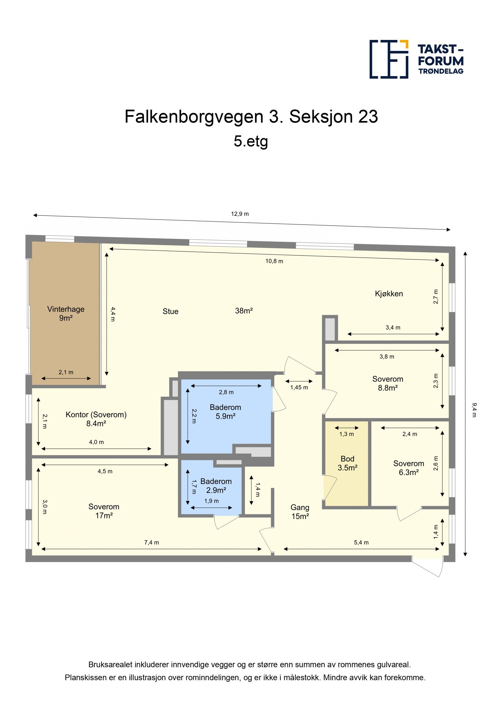Plantegning 5. etasje. Galleribilde