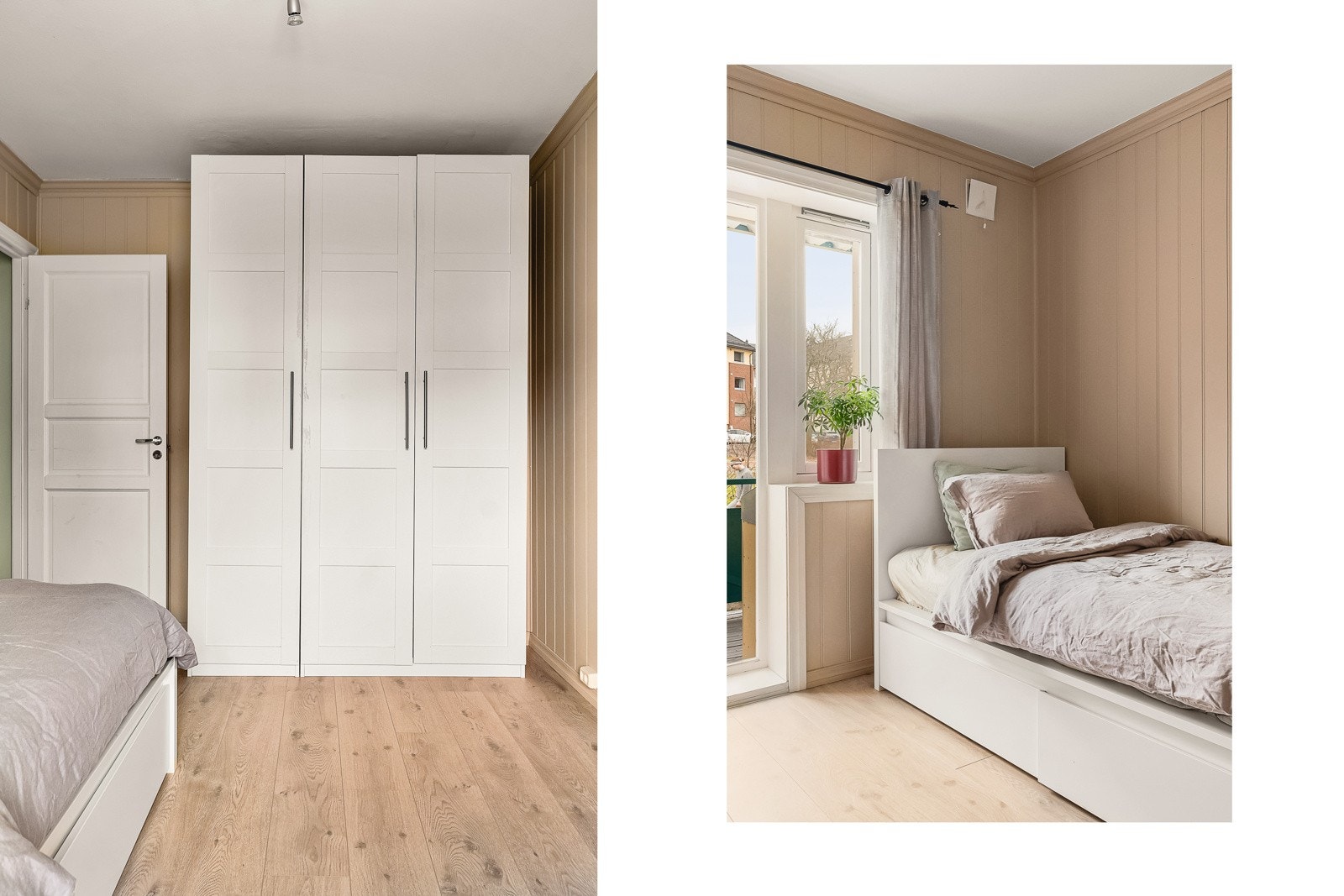 - Rommet passer fint som både barnerom, gjesterom eller kontor. Utgangen til balkongen finner du her - Galleribilde