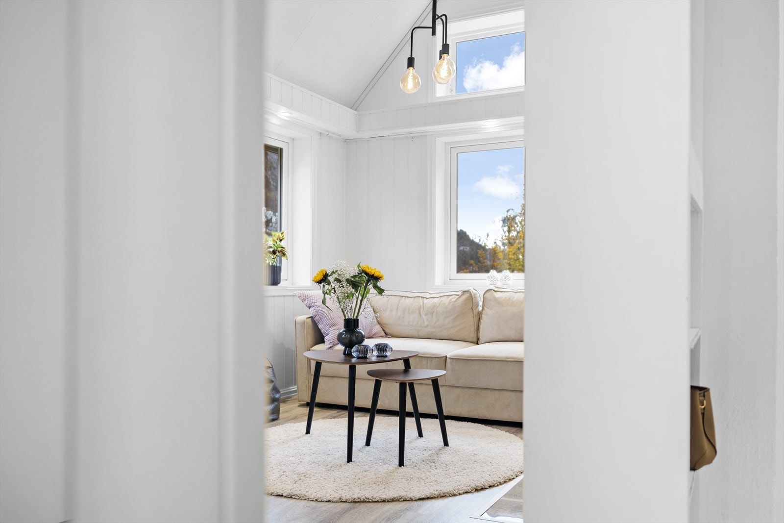 Vi beveger oss inn i en romslig stue Galleribilde