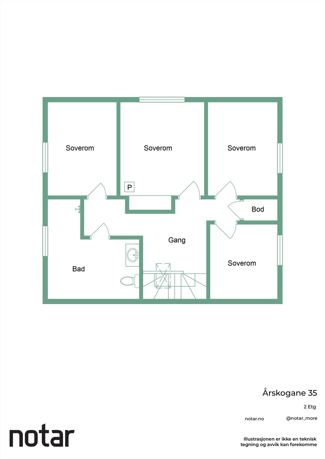 Plantegning loftsetasje Galleribilde