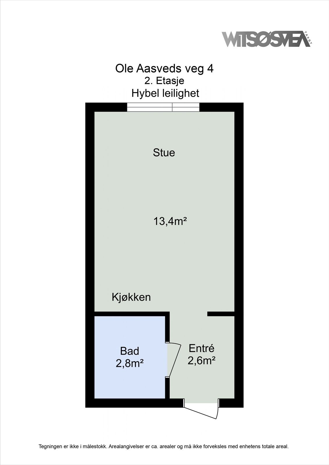 Planskisse hybelleilighet i 2. etasje Galleribilde