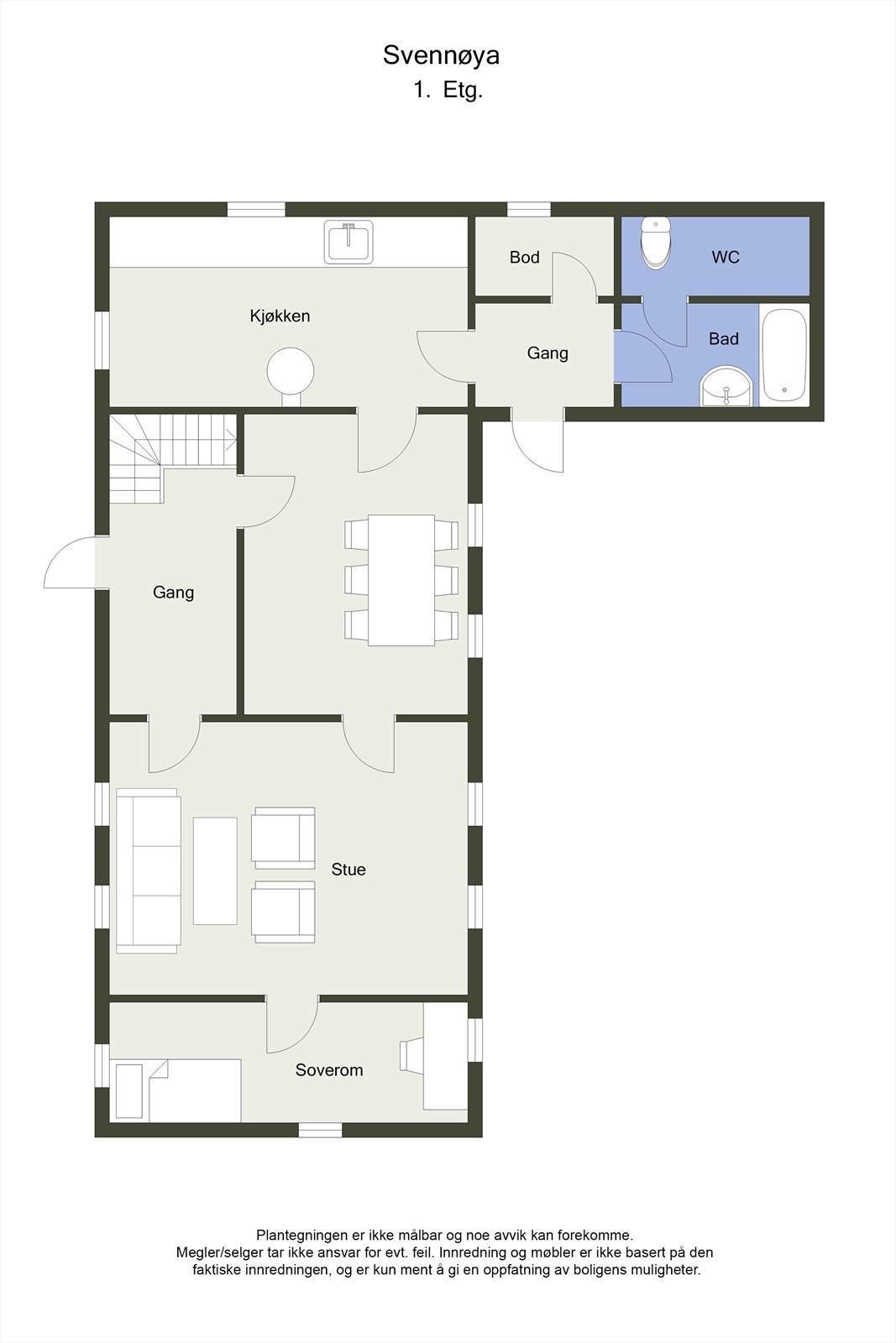 Planskisse 1. etasje, 2D Galleribilde