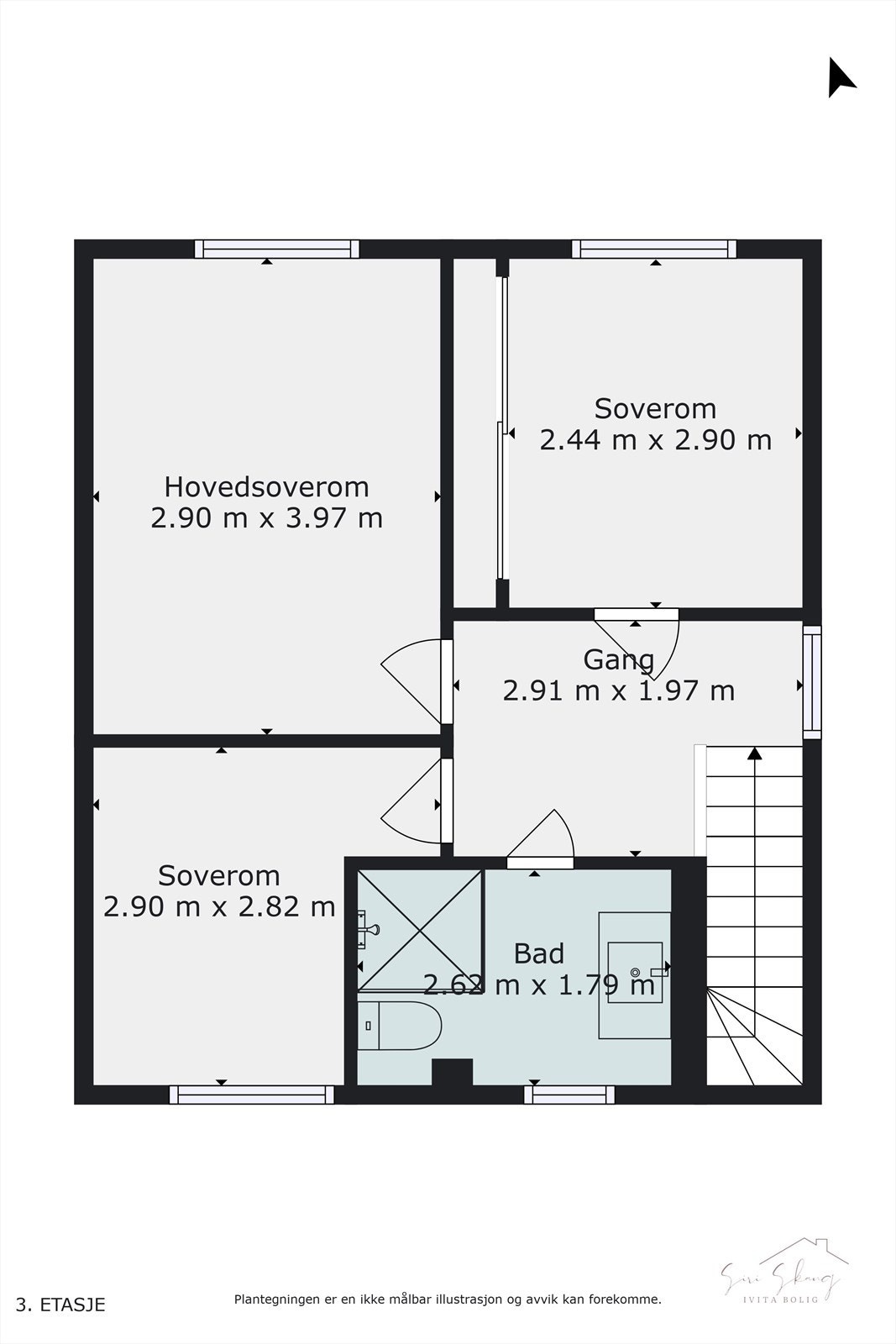 Plantegning i 2D av 2.etg. Galleribilde