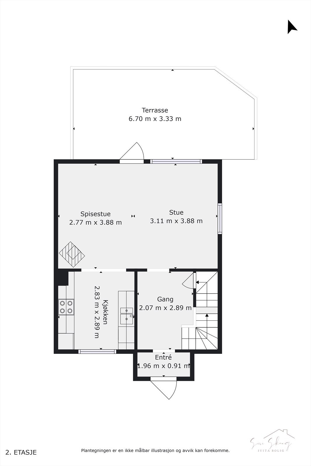 Plantegning i 2D av 1.etg. Galleribilde