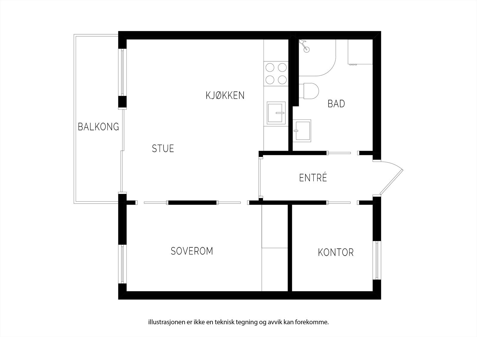 Plantegning 5. etasje Galleribilde