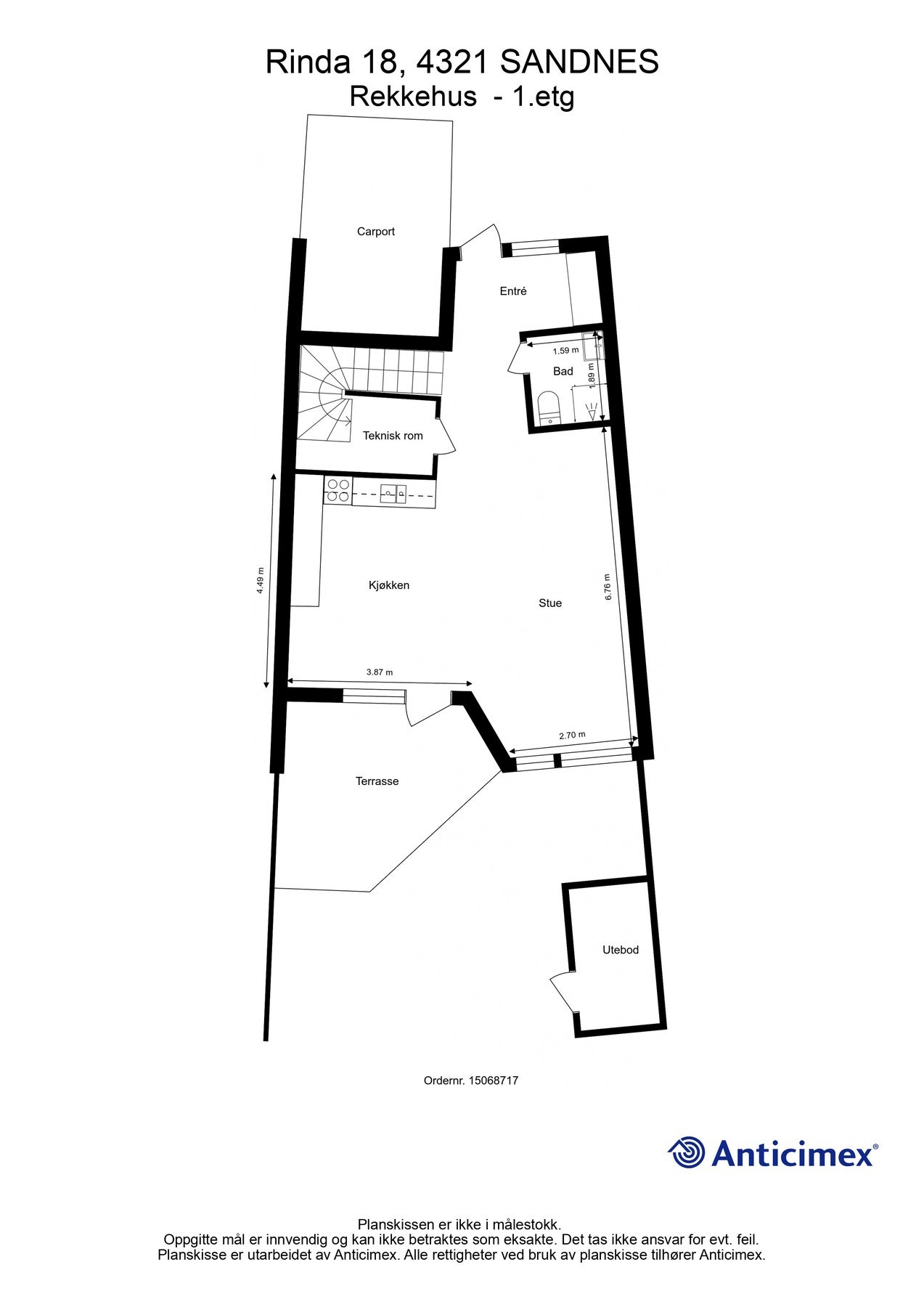 Plantegning 1.etg Galleribilde