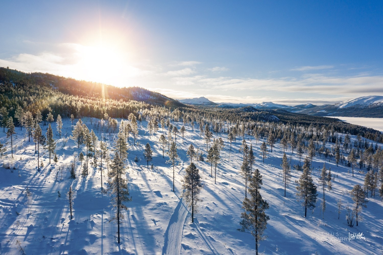 Milevis med skiløyper Galleribilde