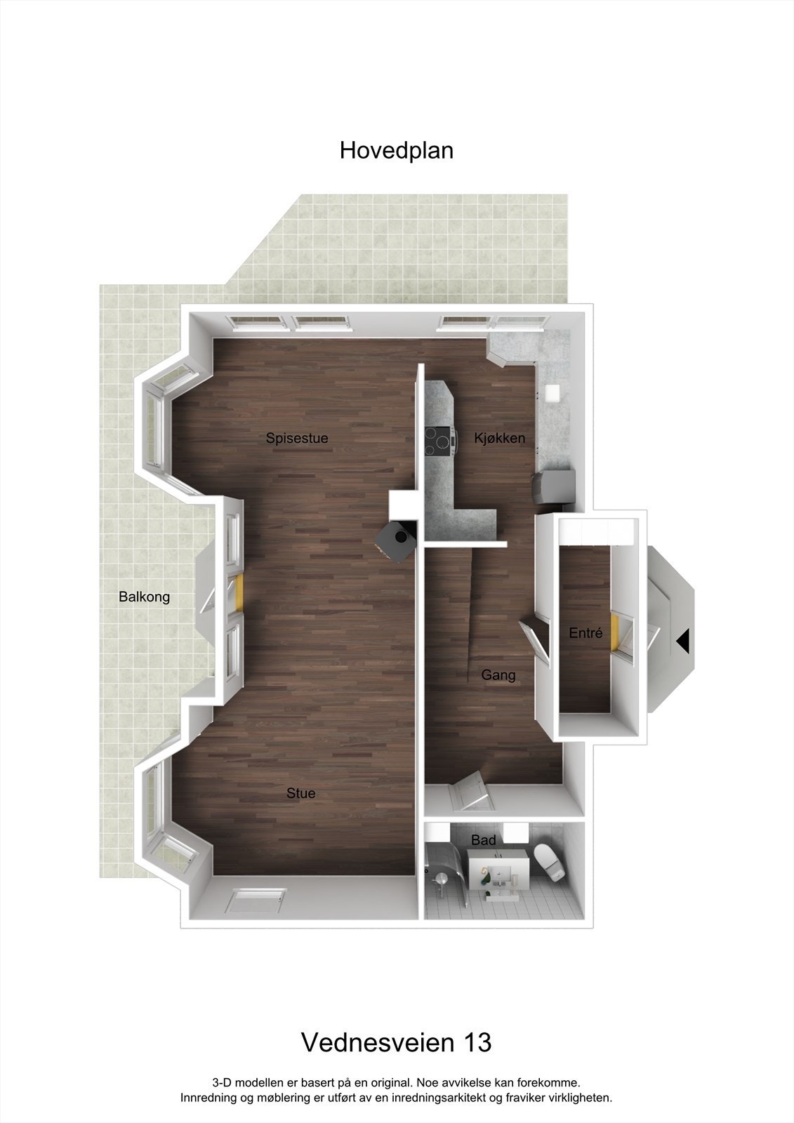 Planillustrasjon hovedplan 1. etasje. Galleribilde