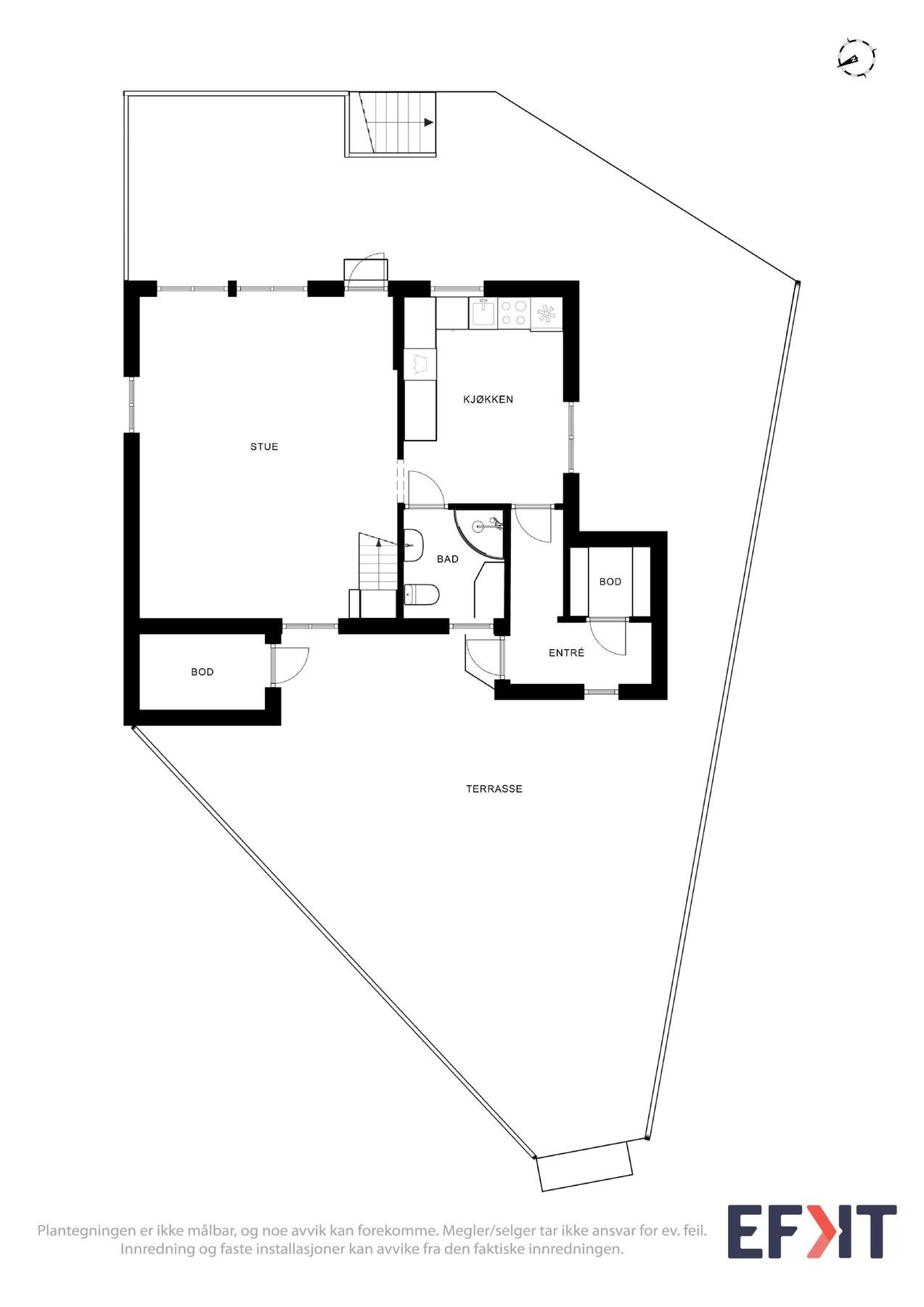 Plantegning 1. etasje Galleribilde