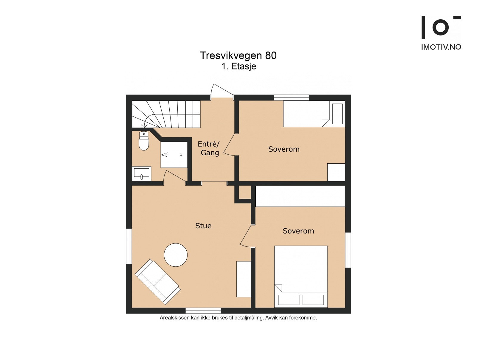 Plantegning første etasje | Areal: 44 kvm (BRA-i) Galleribilde