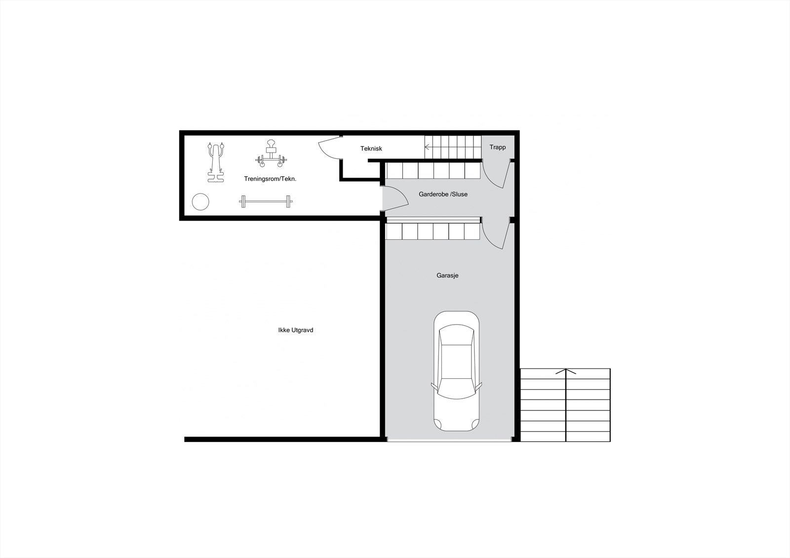 Plantegning - Underetasje Galleribilde