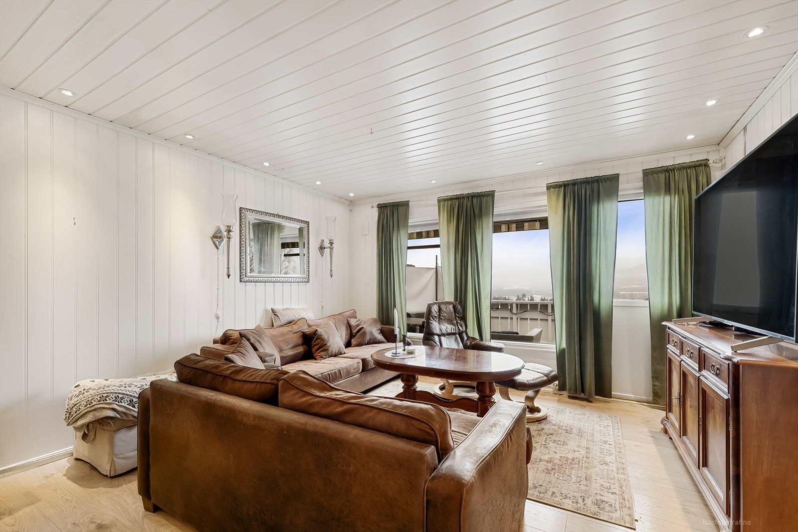 Stue med downlights Galleribilde