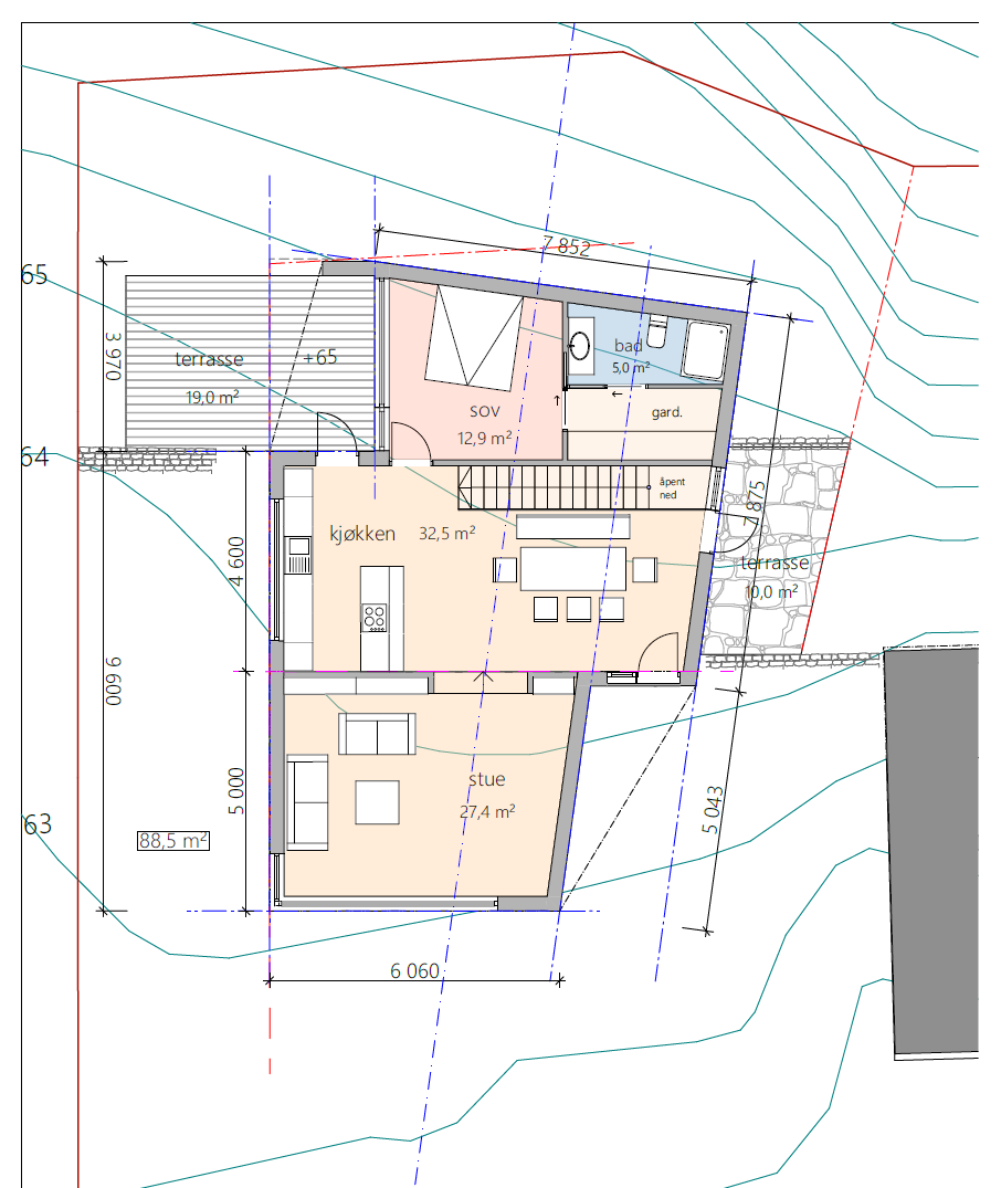 Plantegning 2.etg. Galleribilde