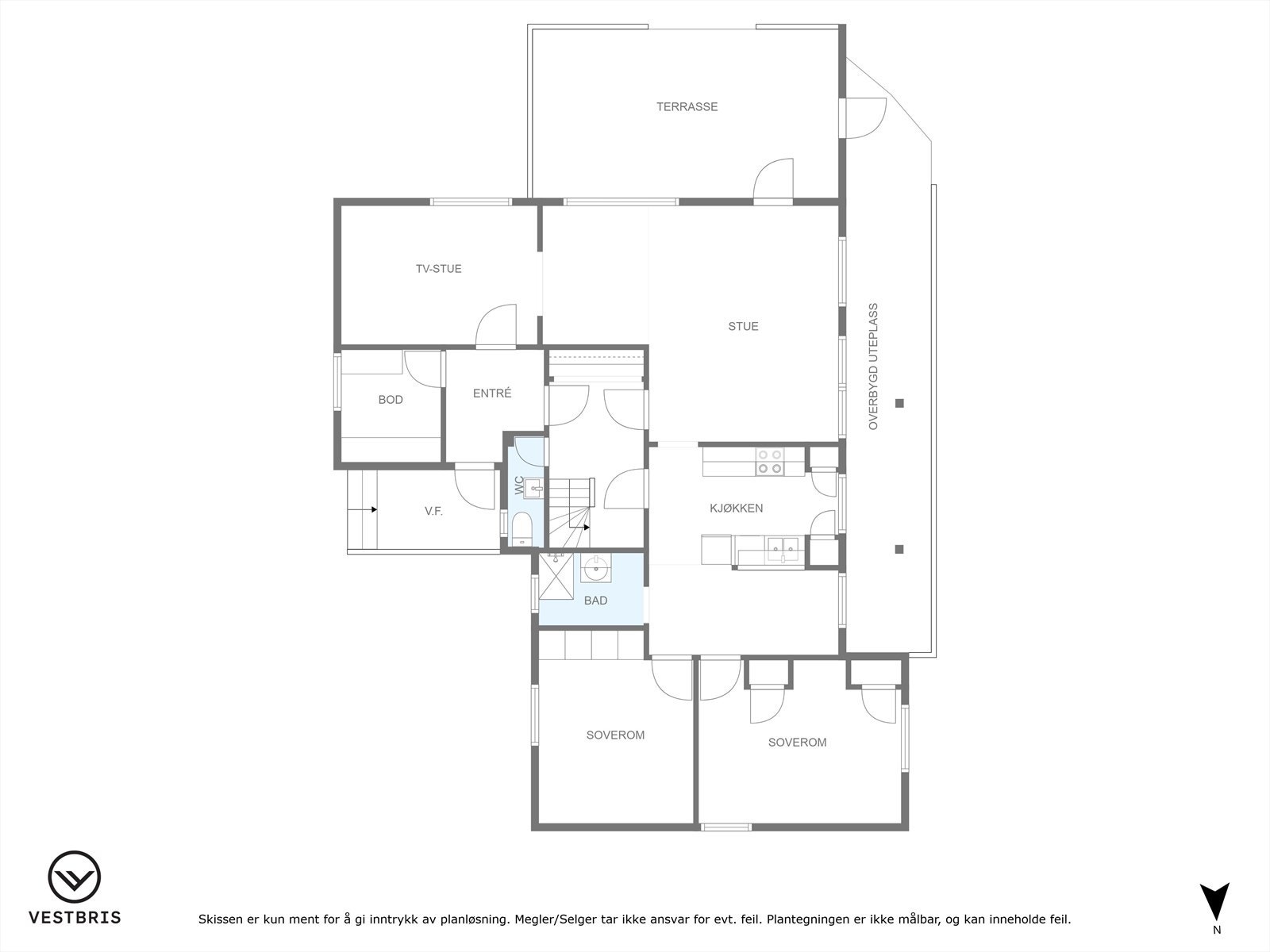 Planløsning hovedetasje Galleribilde