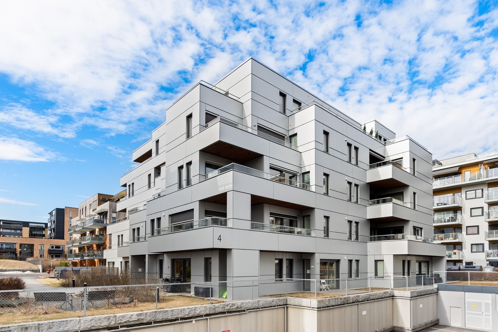 Moderne fasade. Bygget sto ferdig i 2017. Galleribilde