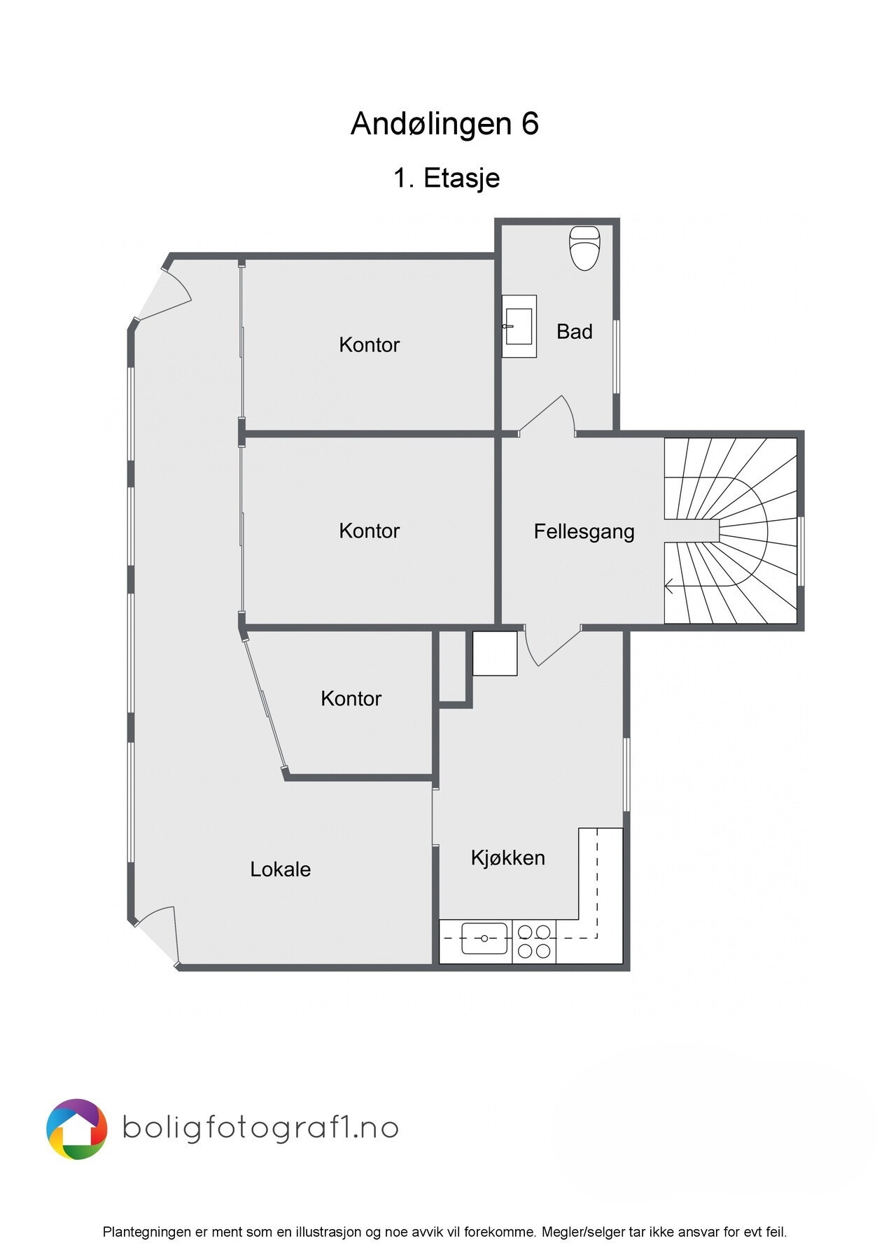 Plantegning Hovedbygg 1.etasje Galleribilde