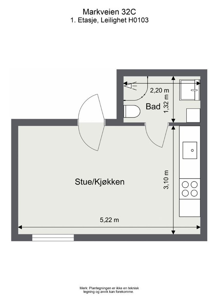 Plantegning markveien 32C andel 3 Galleribilde