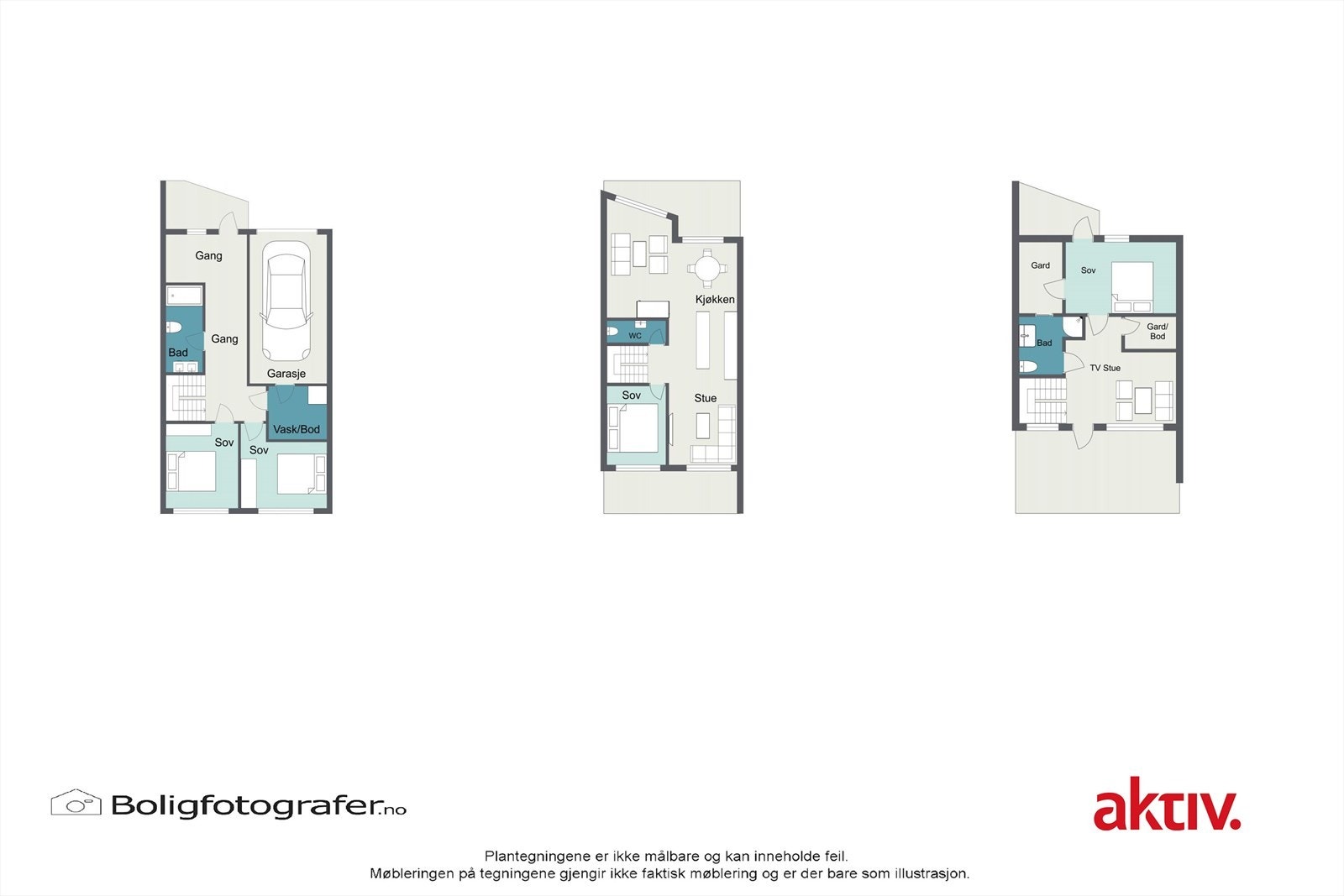 Boligen går over tre etasjer med denne planløsningen Galleribilde