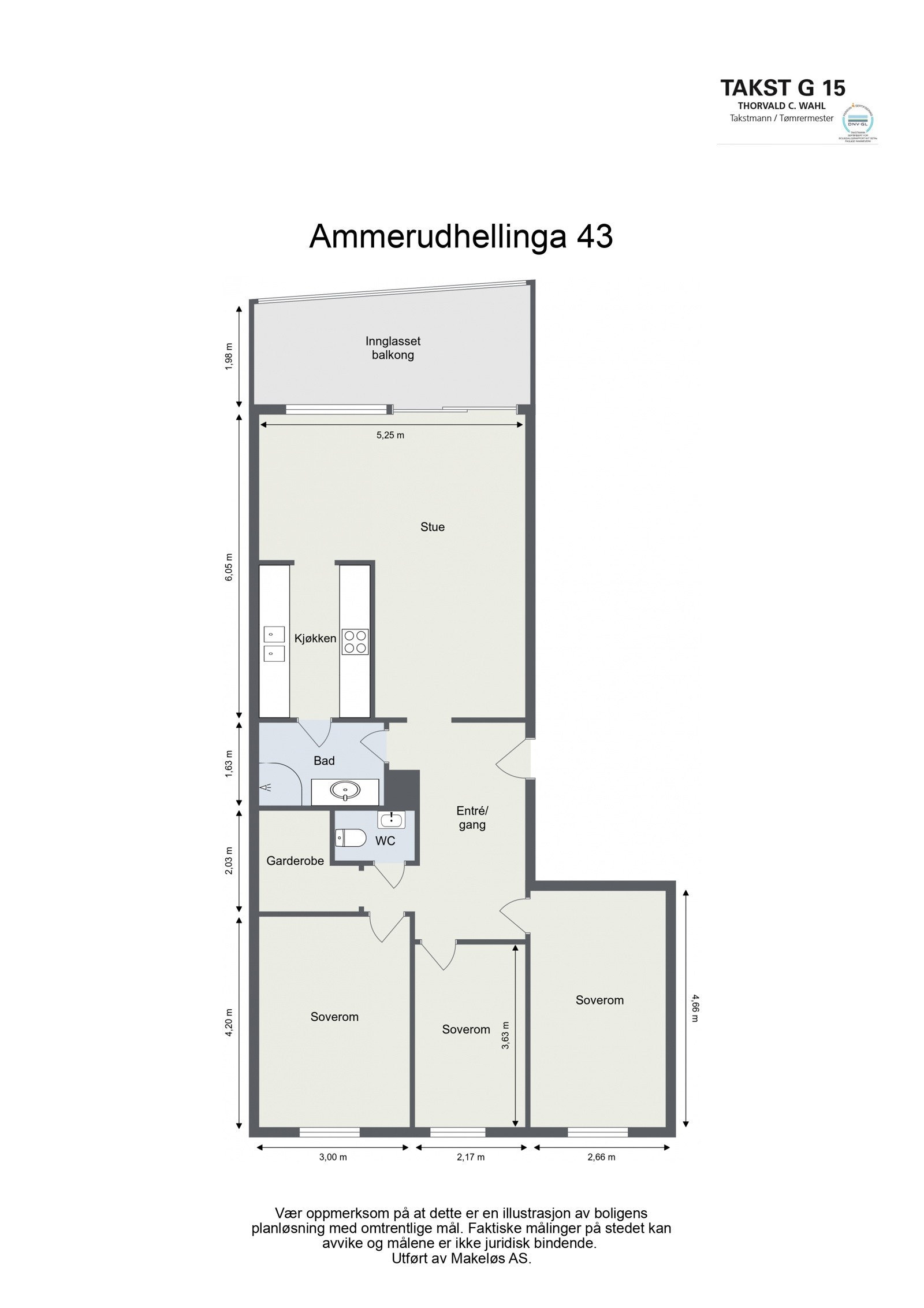 Særdeles god planløsning. 3 soverom på rekke, adskilt bad og toalett, sosial løsning i kjøkken og stue samt 12 kvm innglasset balkong. Galleribilde