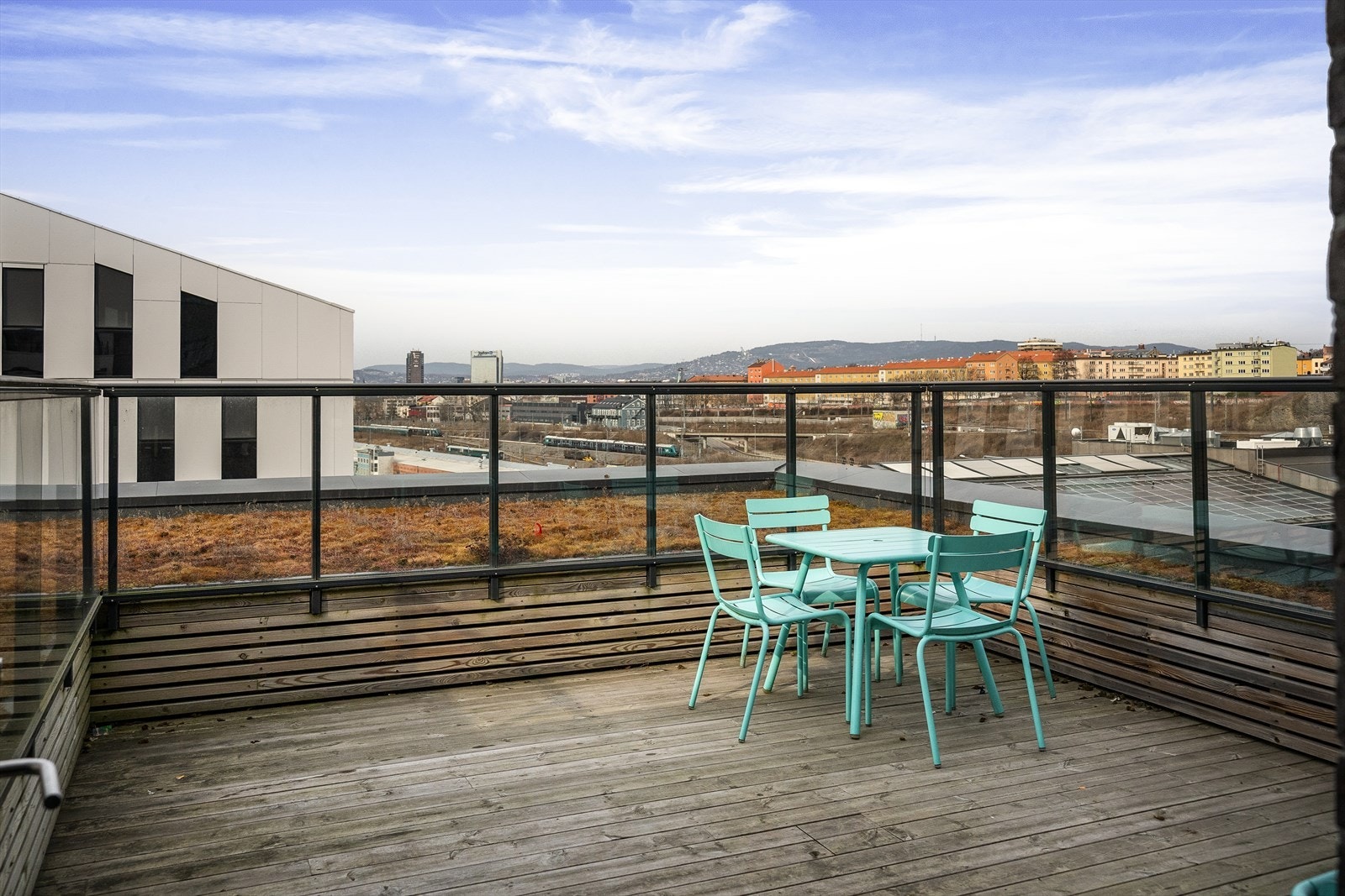 Borettslaget har en flott felles takterrasse. Galleribilde