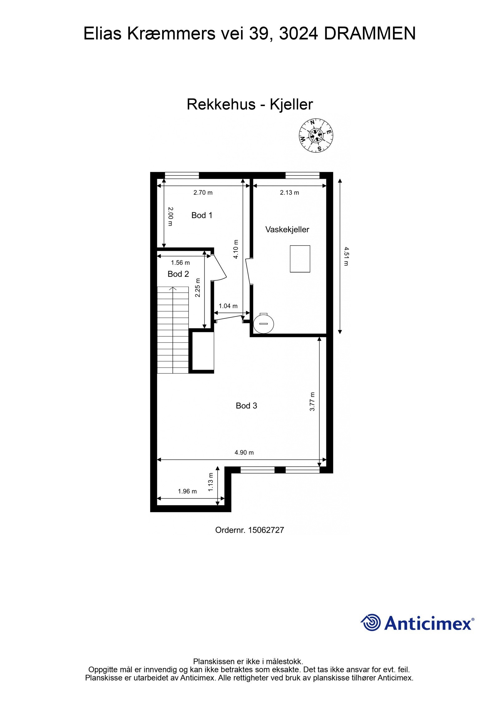 Målsatt plantegning kjelleretg. Galleribilde