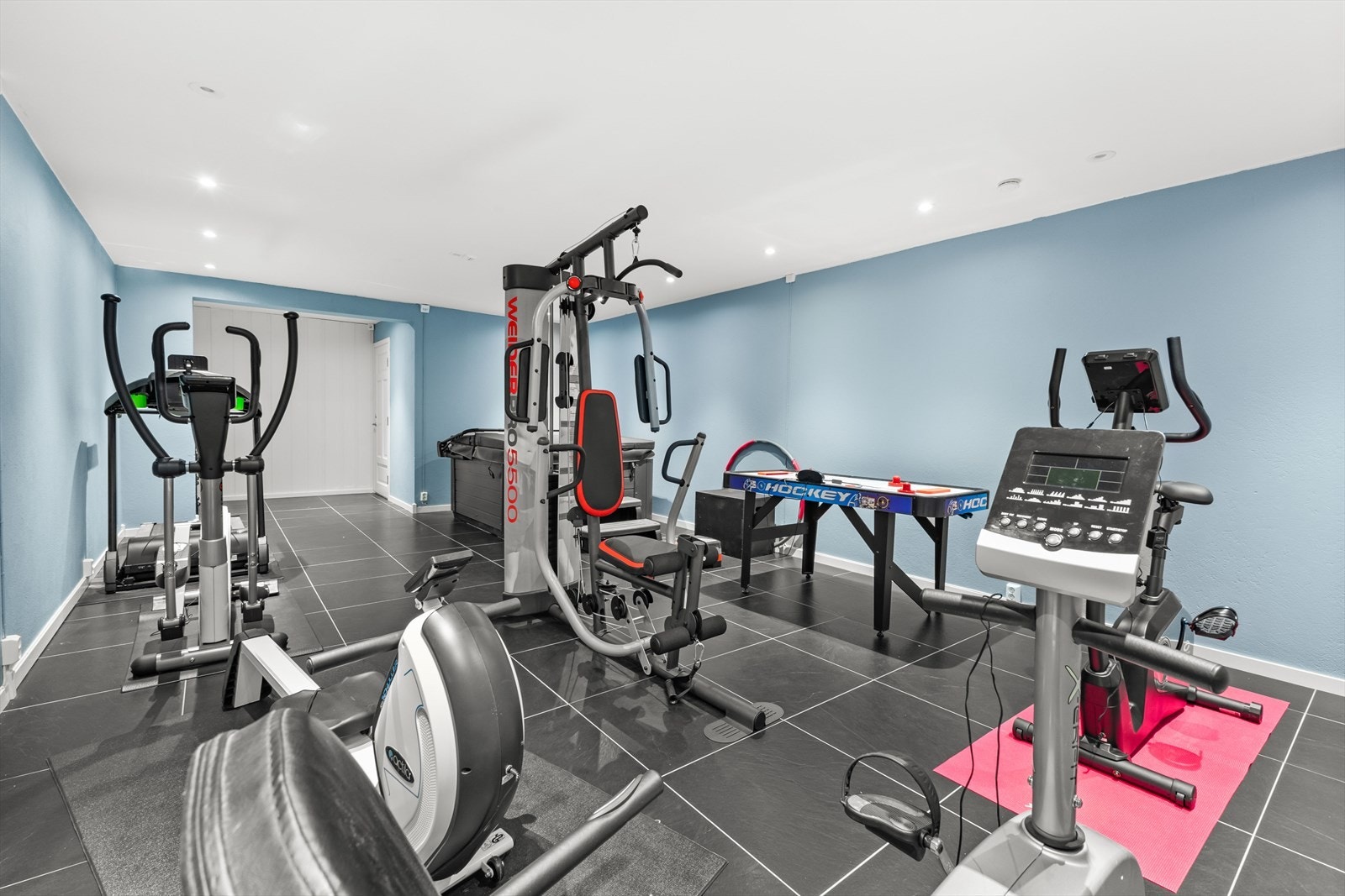 Treningsrommet med egen jacuzzi , samt har god plass til ulike treningsapparater og aktiviteter, Galleribilde
