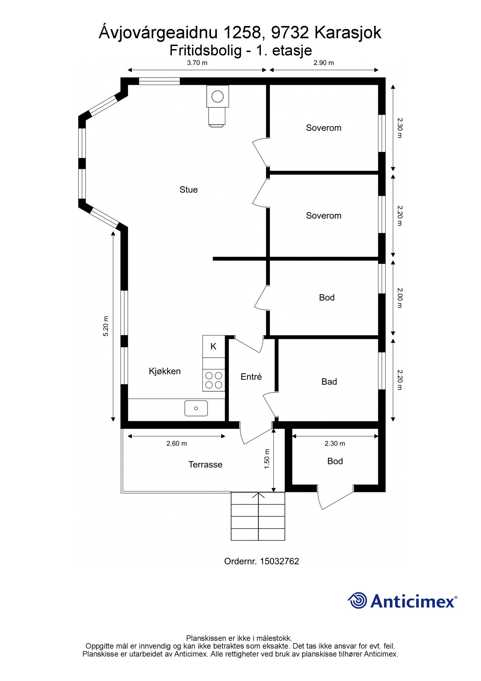 Plantegning hytte Galleribilde