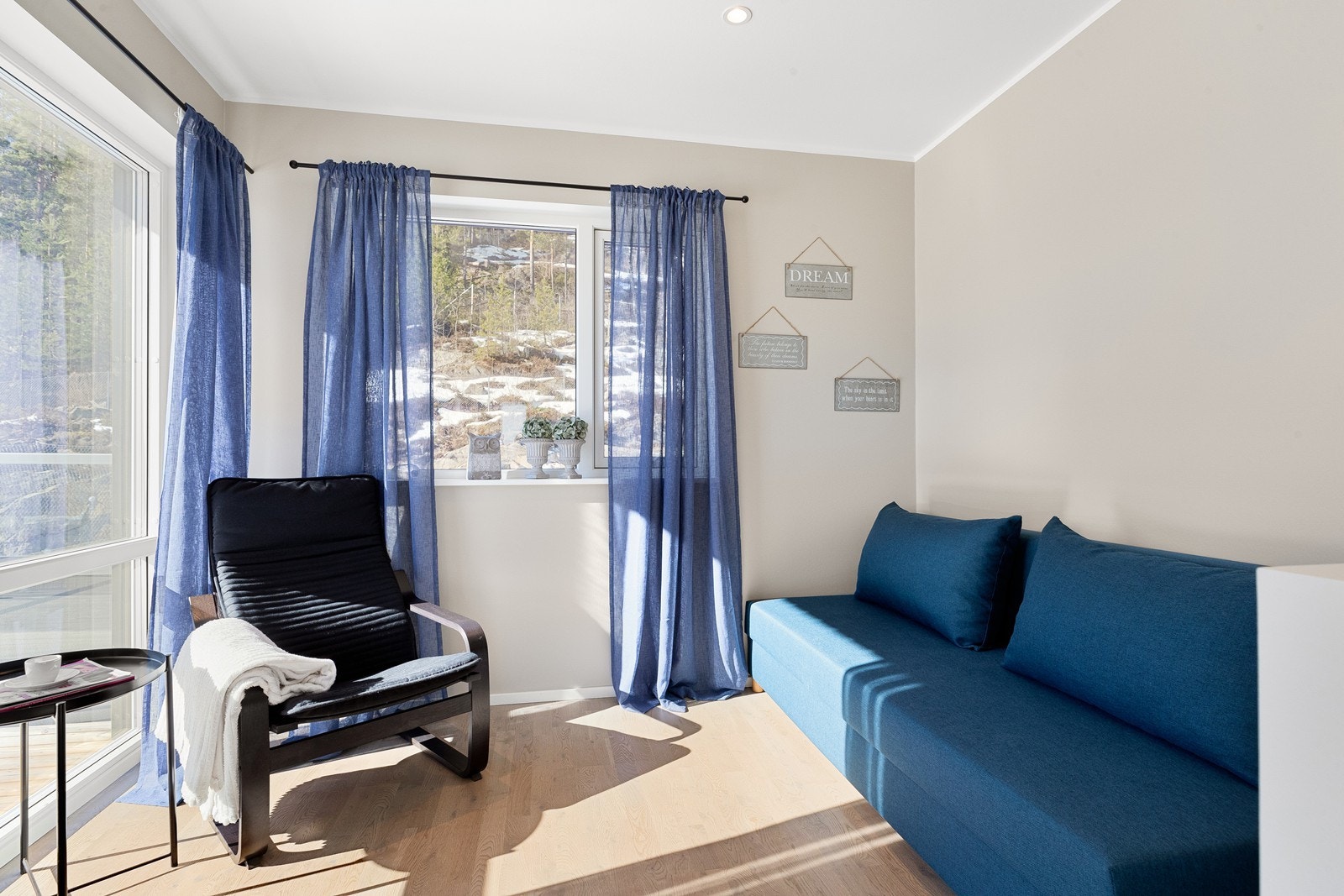 Stue med skyvedør til terrassen Galleribilde