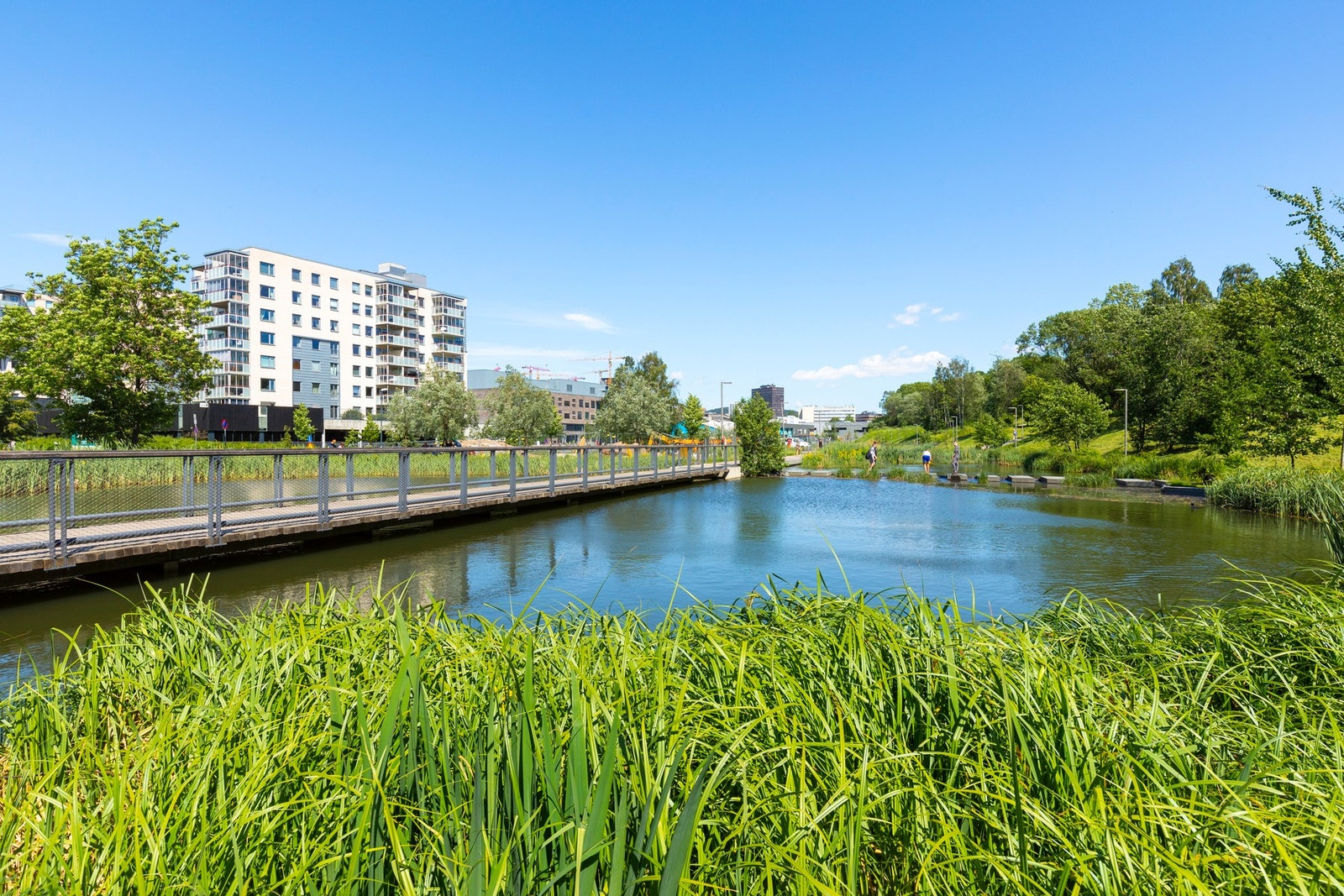 Teglverksdammen er en av flere rekreasjonsmuligheter i området. Galleribilde