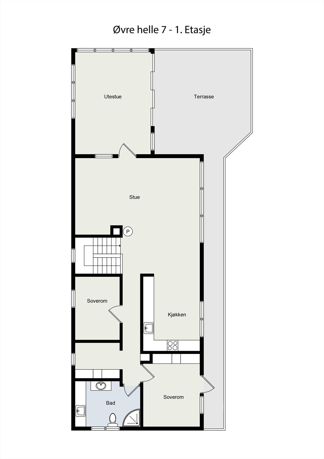 Plan tegning 1. Etasje Galleribilde