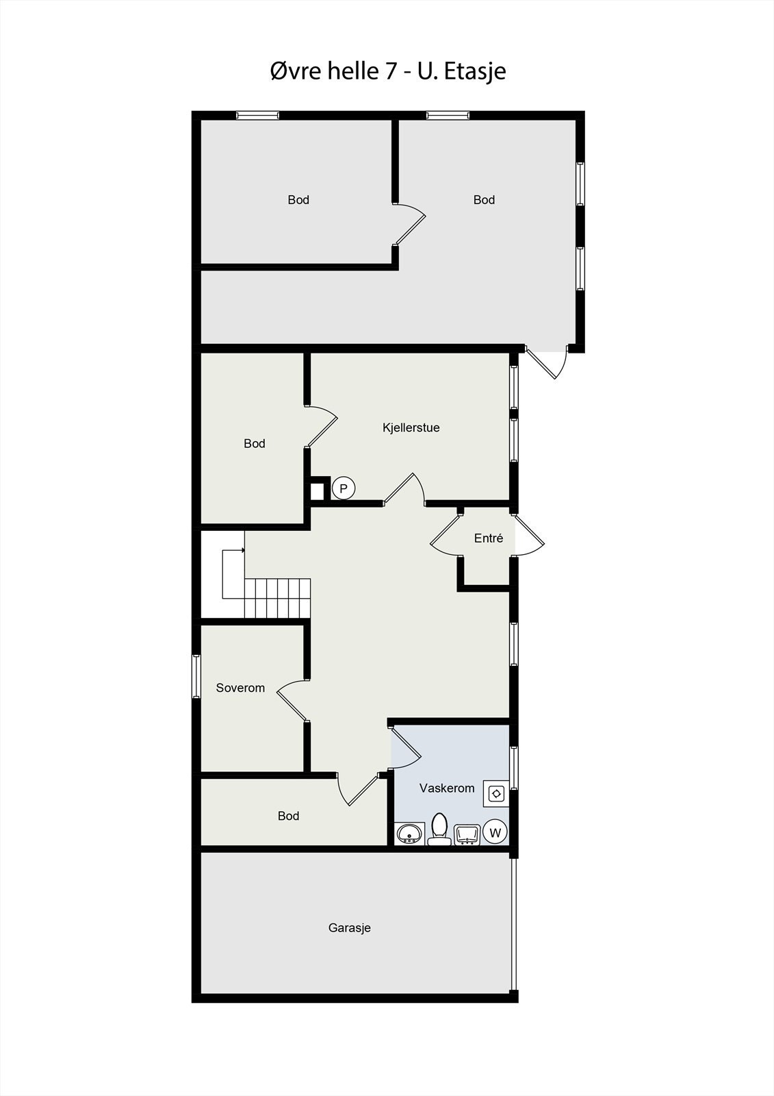 Plan tegning U. Etasje Galleribilde
