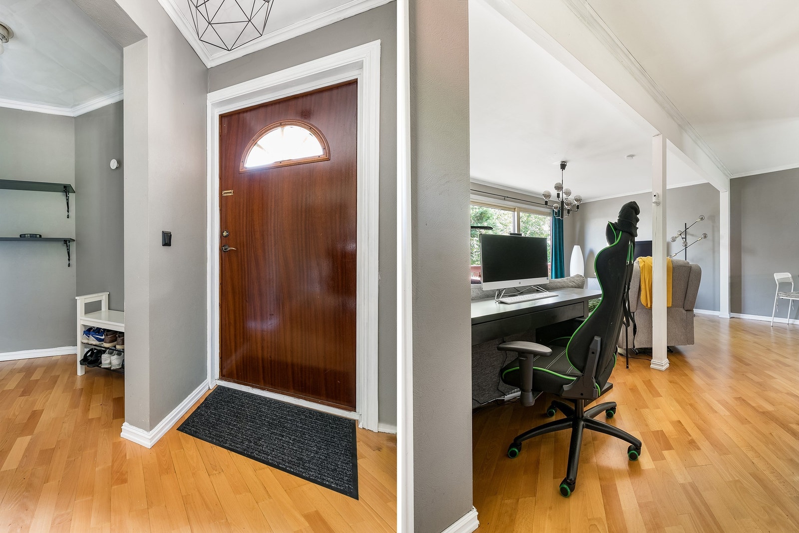 De fleste rom i leiligheten har gulv av parkett. Galleribilde